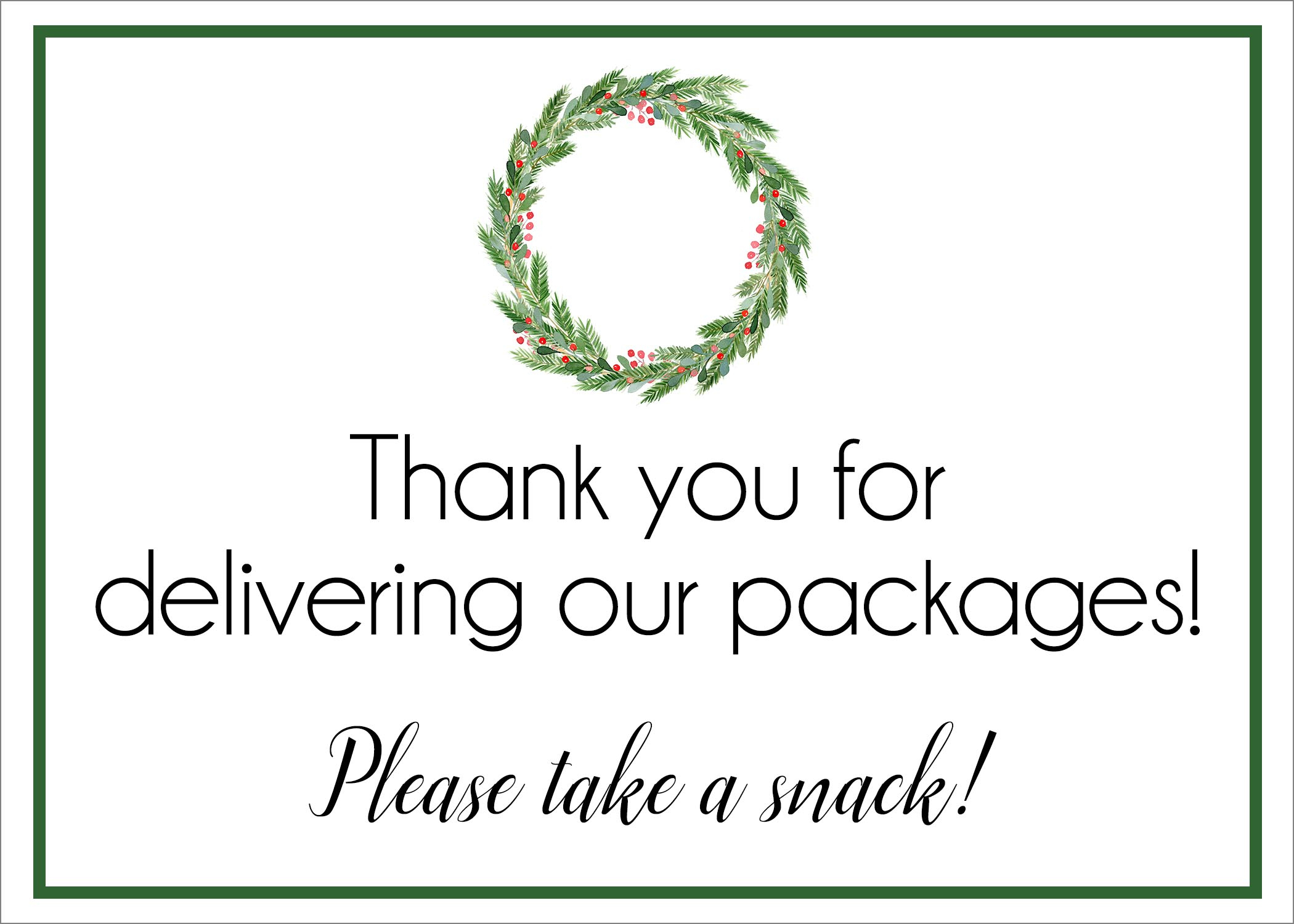 Delivery Driver Snack Basket + Free Thank You Sign with regard to Delivery Driver Treat Sign Free Printable