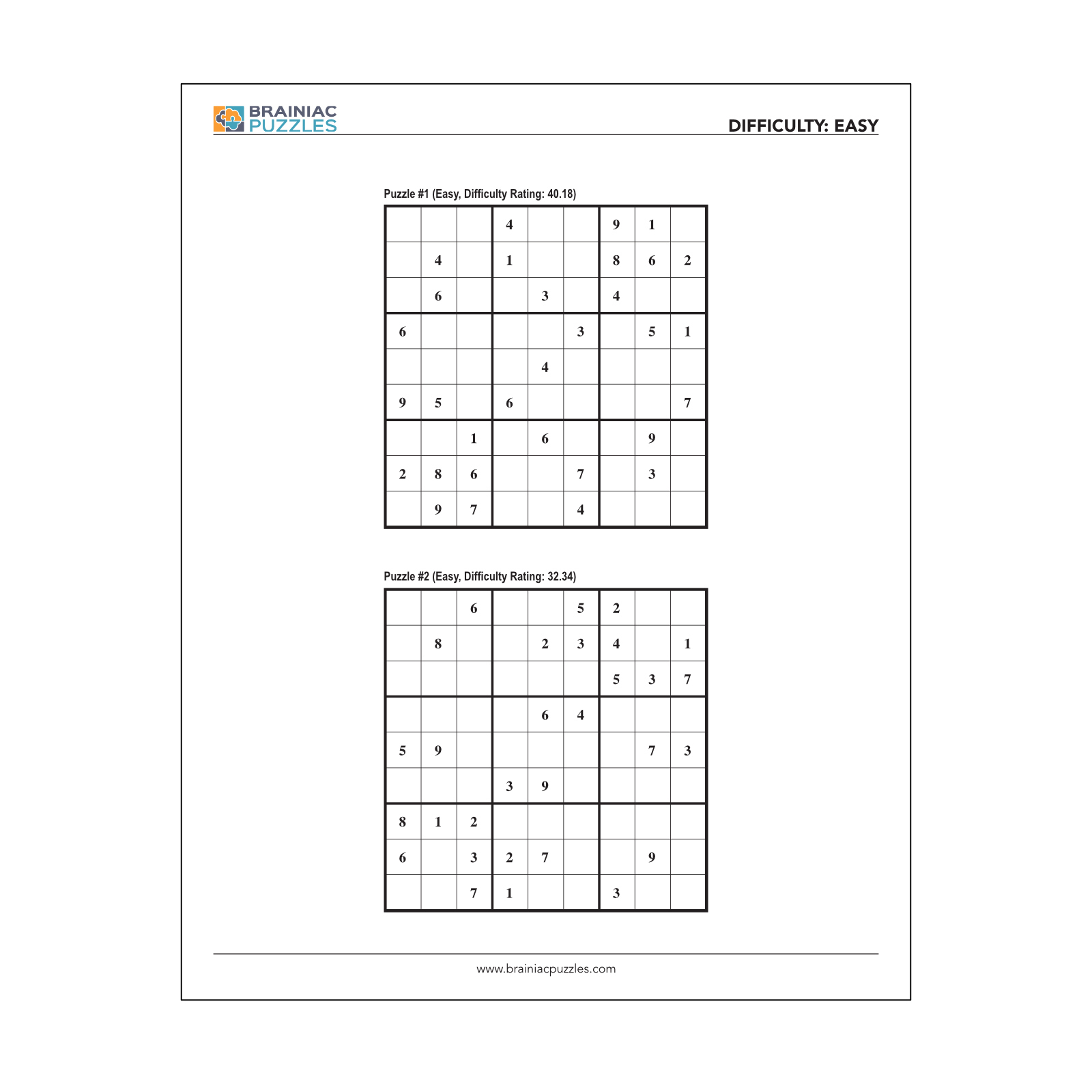 Downloadable And Printable 4 Per Page Of 40 Sudoku Puzzles 9X9 for Sudoku Printable 4 Per Page