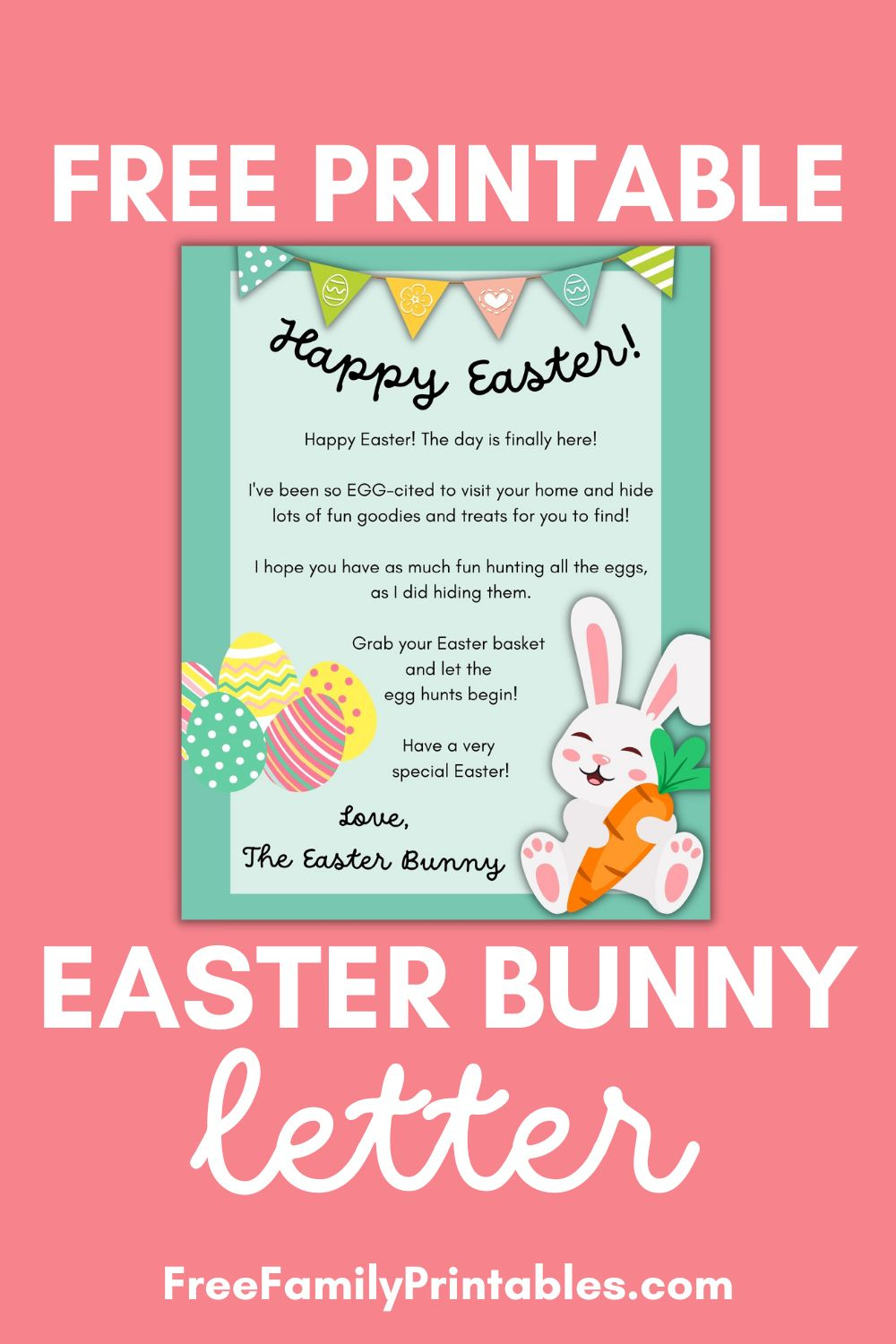 Easter Bunny Letter Free Printable - Making Frugal Fun throughout Letter From Easter Bunny Printable