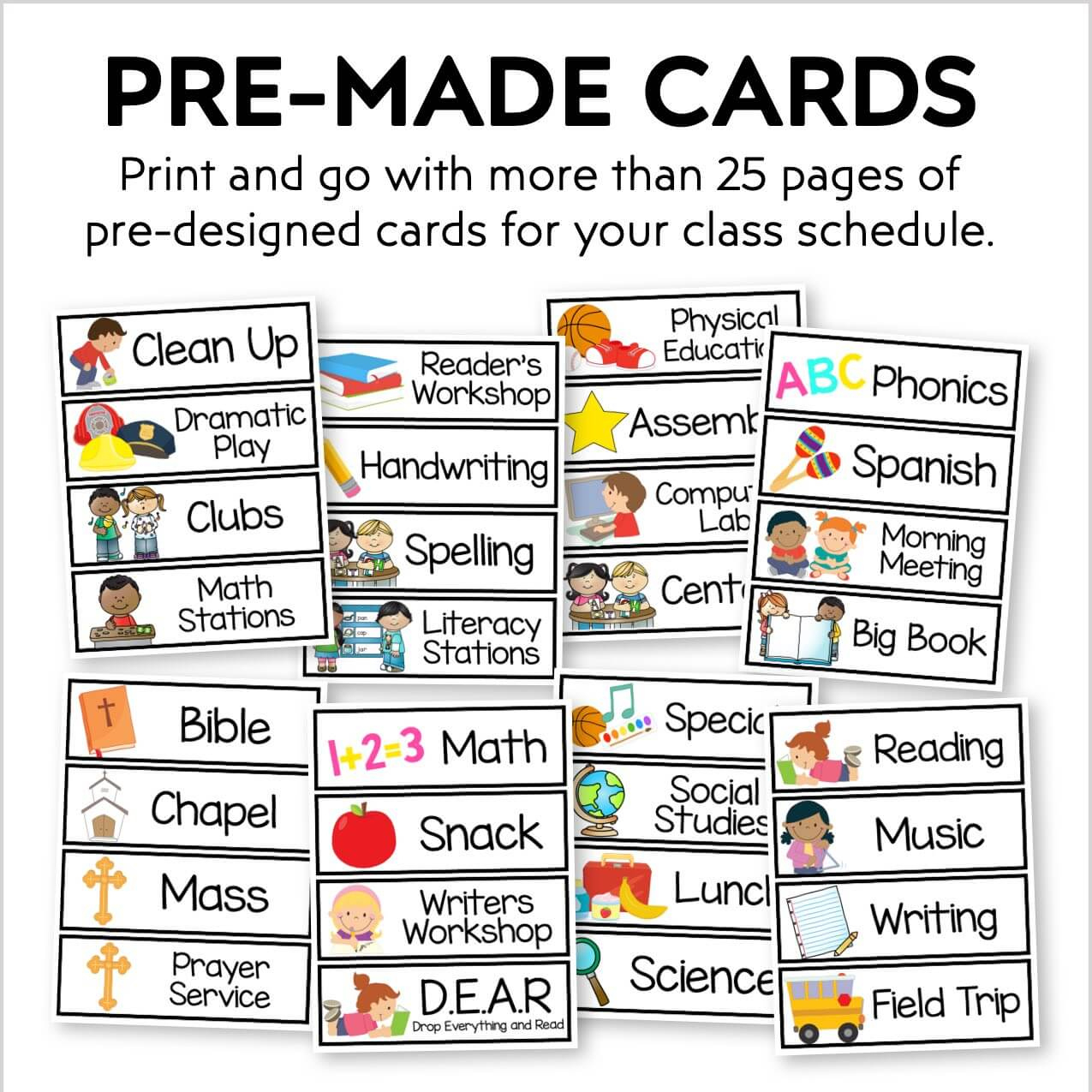 Editable Schedule Cards - Daily Schedule - Kinder Craze throughout Free Editable Preschool Schedule Printable