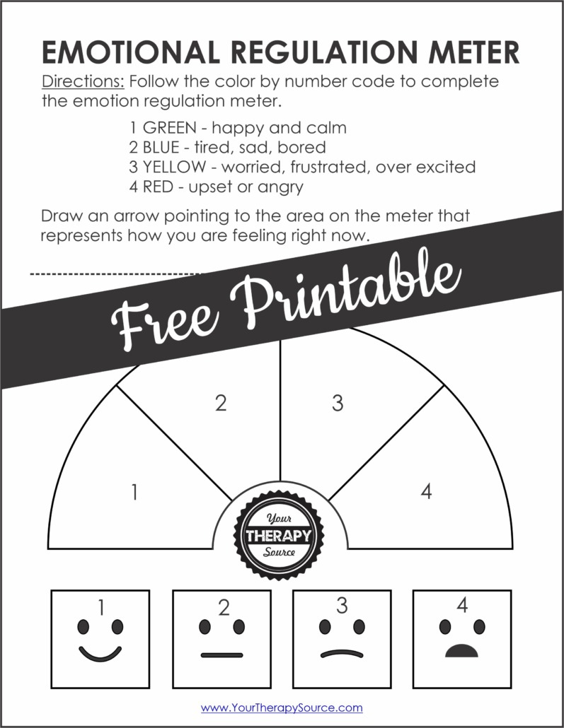 Emotion Regulation Worksheet Pdf Packet - Free - Your Therapy Source within Free Printable Emotional Regulation Worksheets