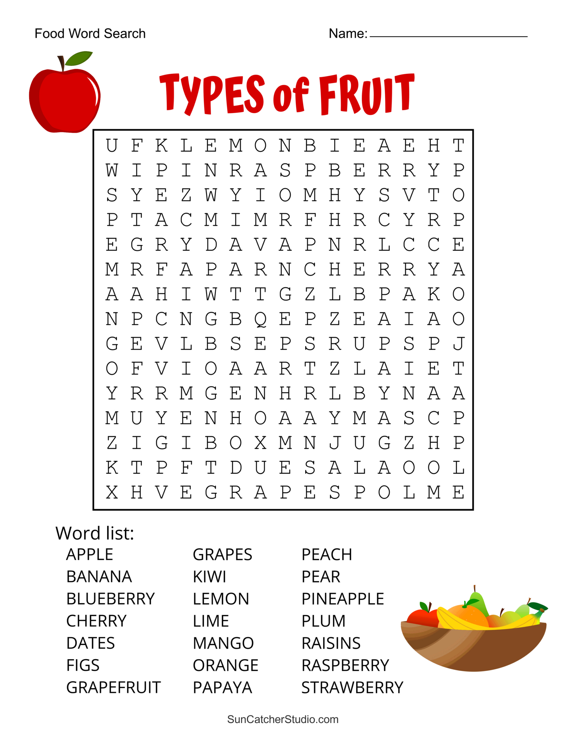 Food Word Search (Free Printable Puzzles) – Free Printables for Free Large Print Word Search Printable
