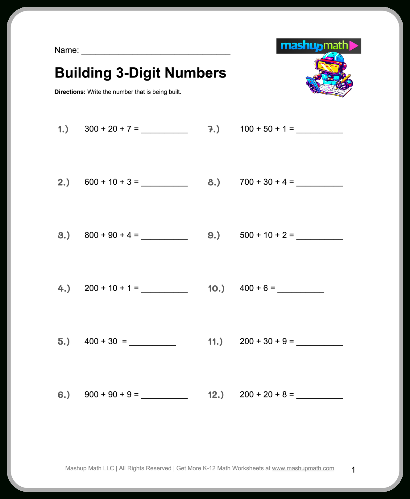 Free 3Rd Grade Math Worksheets—Printable W/ Answers — Mashup Math within 3rd Grade Math Problems Printable