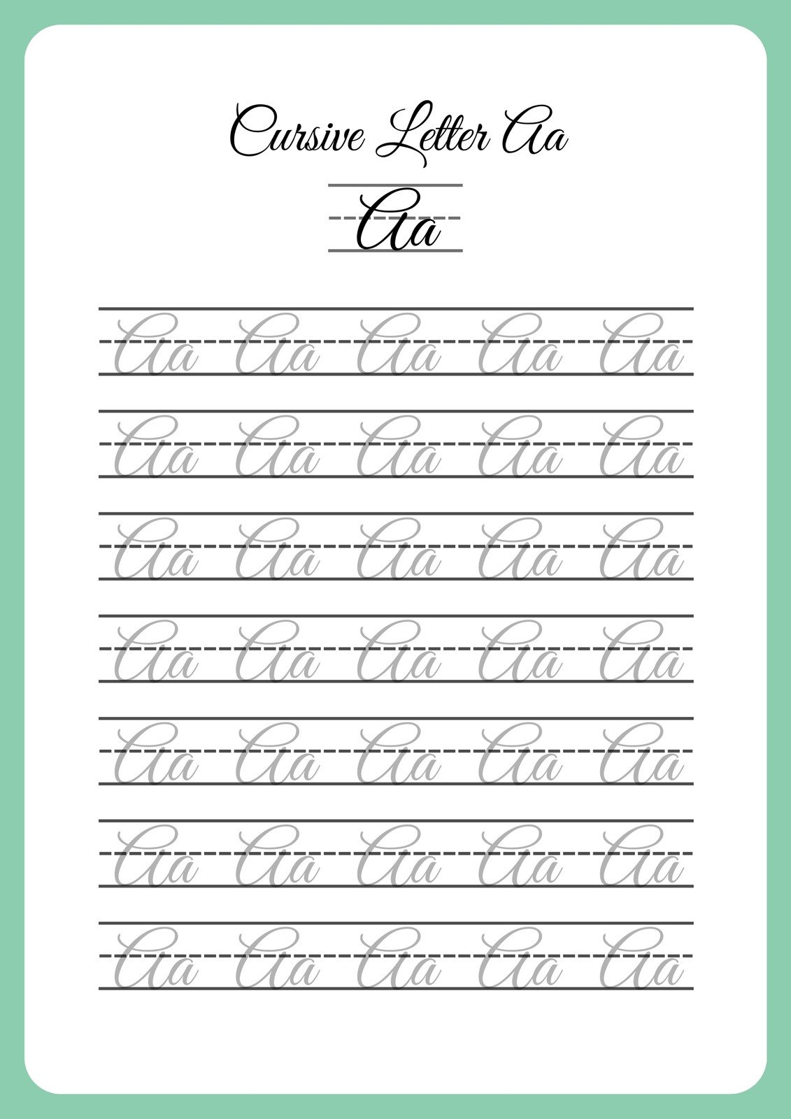 Free And Customizable Cursive Templates | Canva in Free Printable Cursive Writing Sheets
