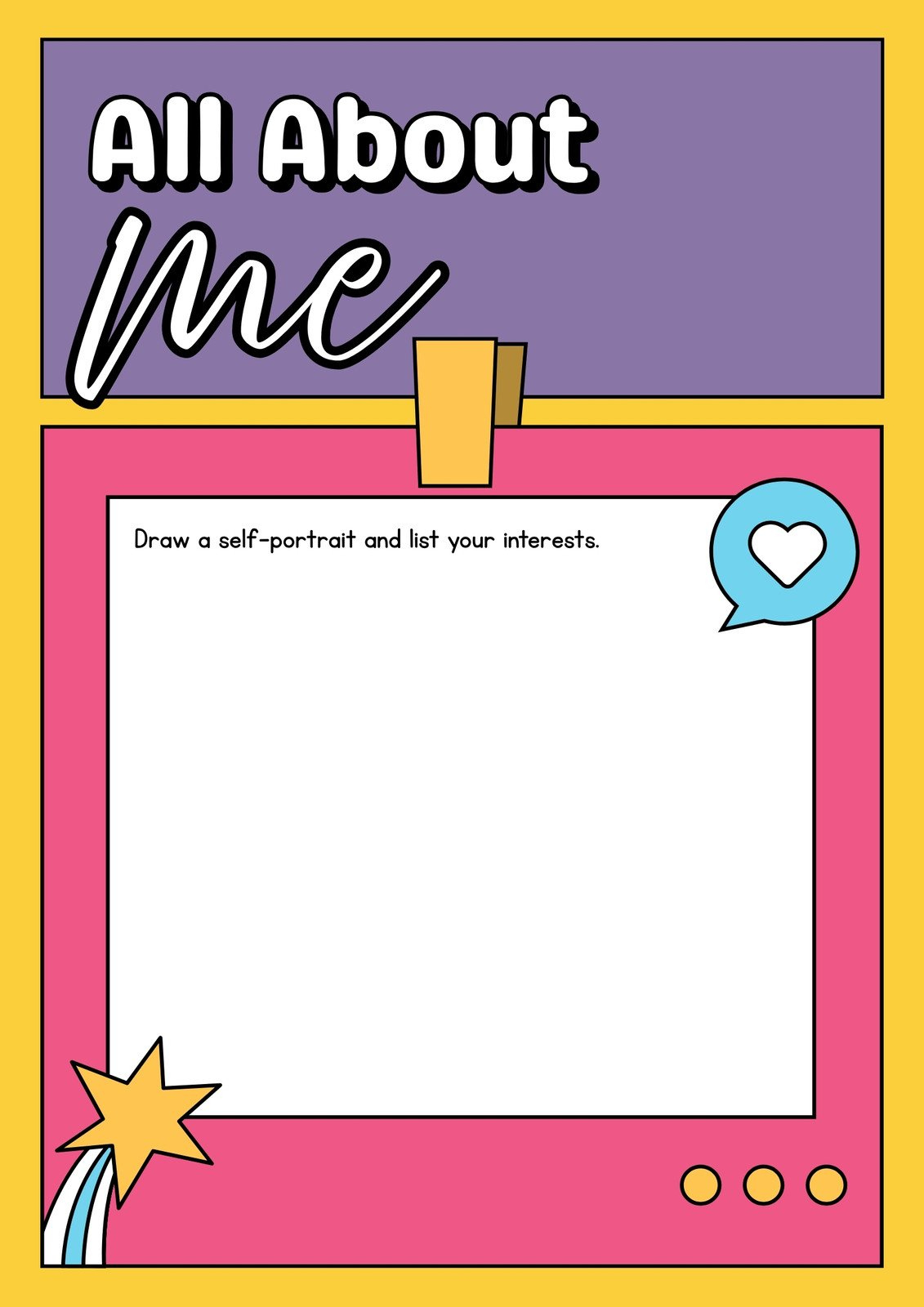 Free And Printable All About Me Worksheet Templates | Canva within Printable All About Me Poster
