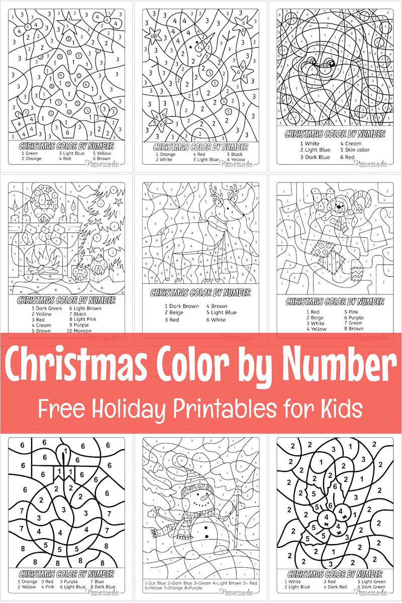 Free Christmas Colornumber Printables pertaining to Christmas Paint By Number Printables