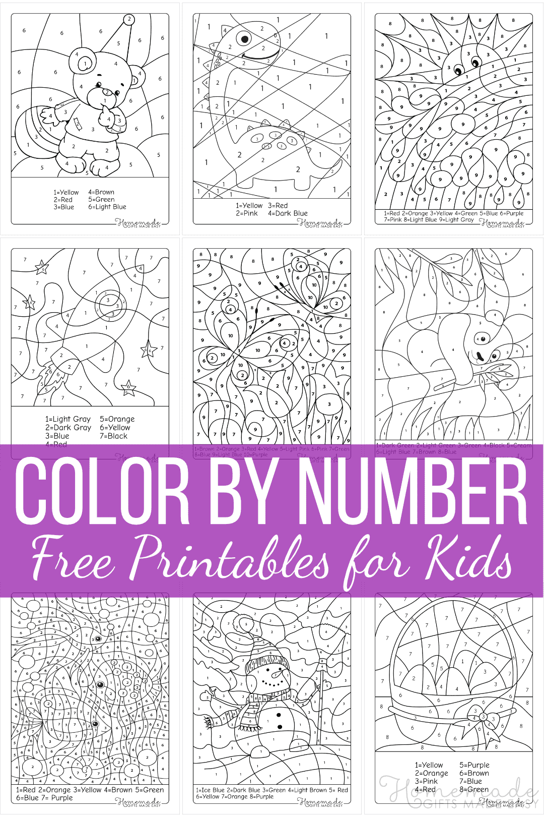 Free Colornumber Printables For Kids intended for Paint By Numbers Printable Free