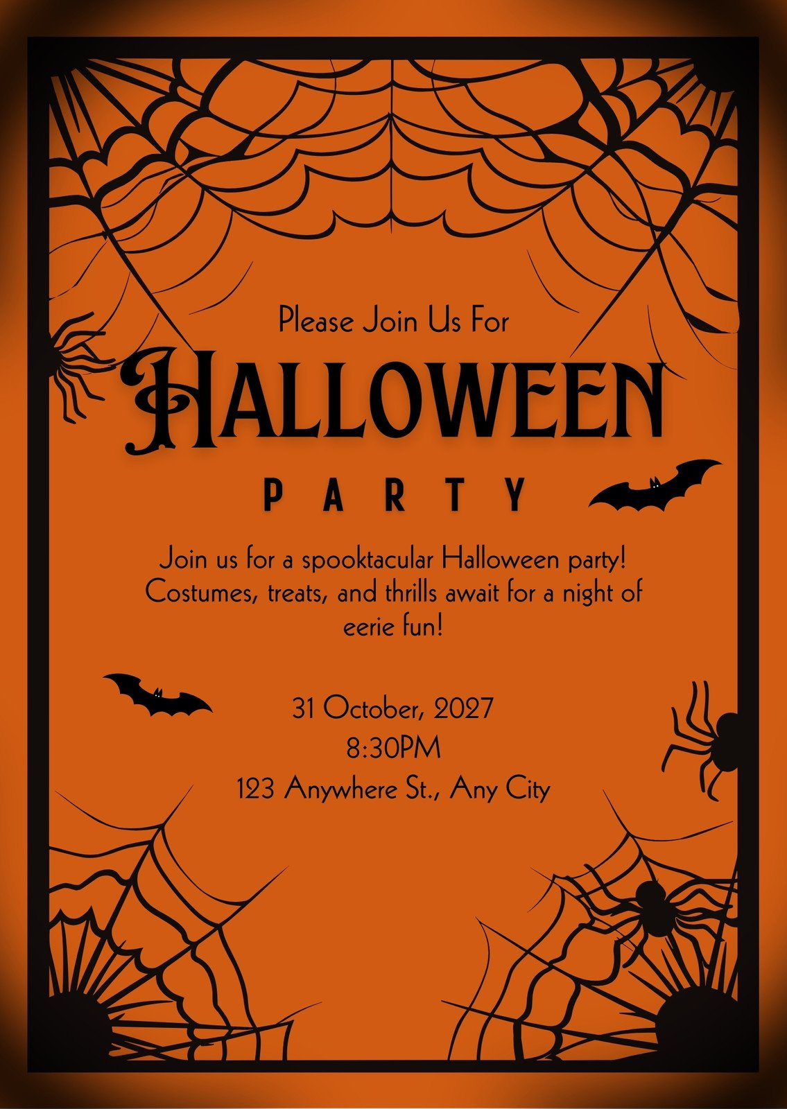 Free Custom Printable Halloween Invitation Templates | Canva intended for Blank Free Printable Halloween Party Invitations