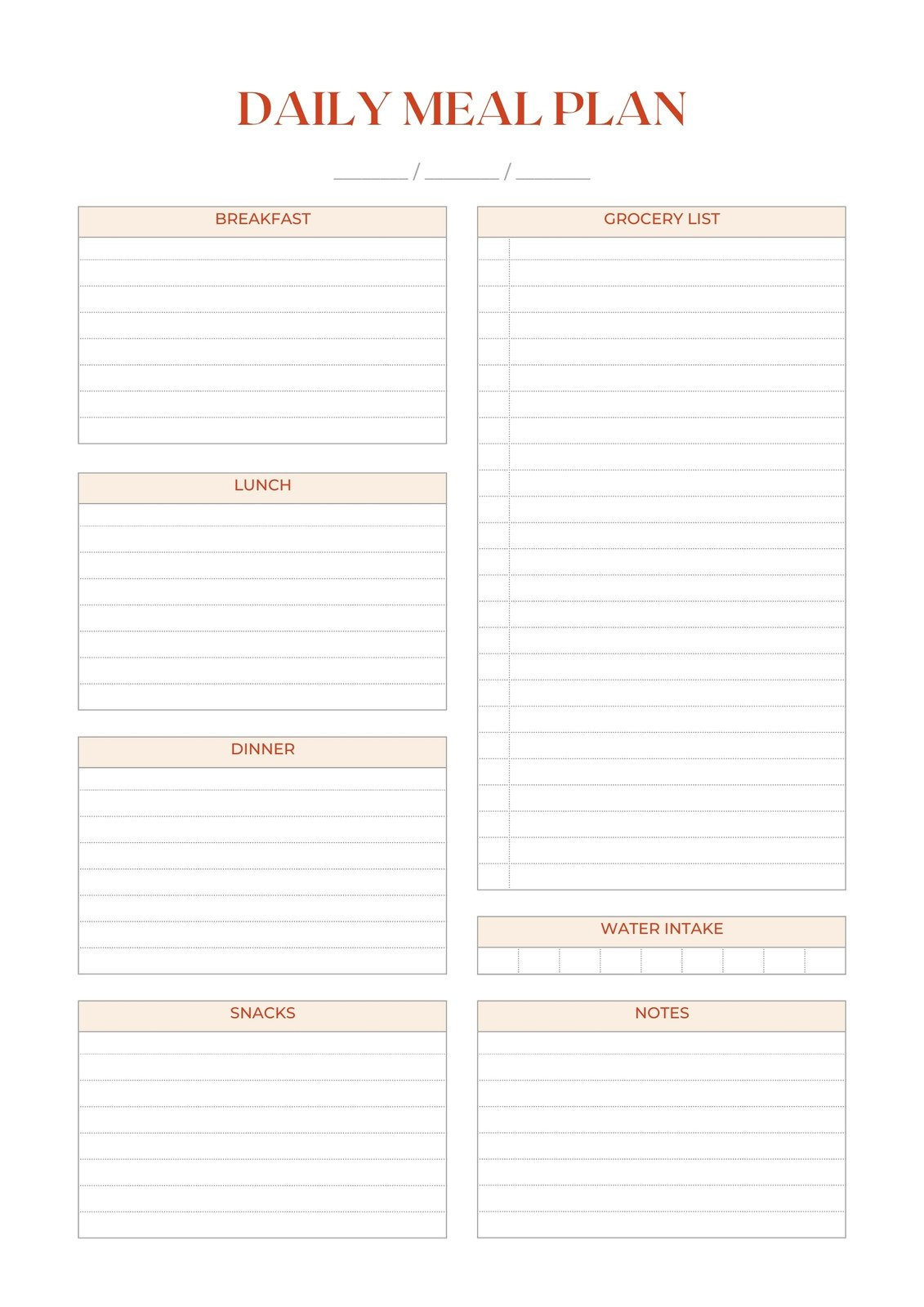 Free, Customizable Meal Planner Menu Templates | Canva regarding Meal Planner And Grocery List Printable