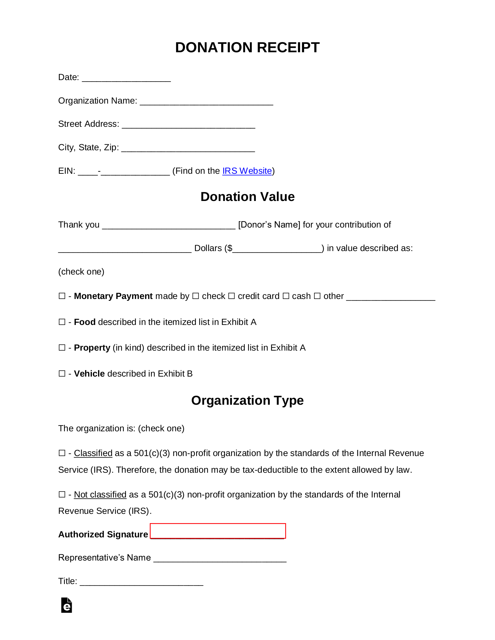 Free Donation Receipt Templates | Samples - Pdf | Word – Eforms throughout Free Printable Printable Donation Receipt