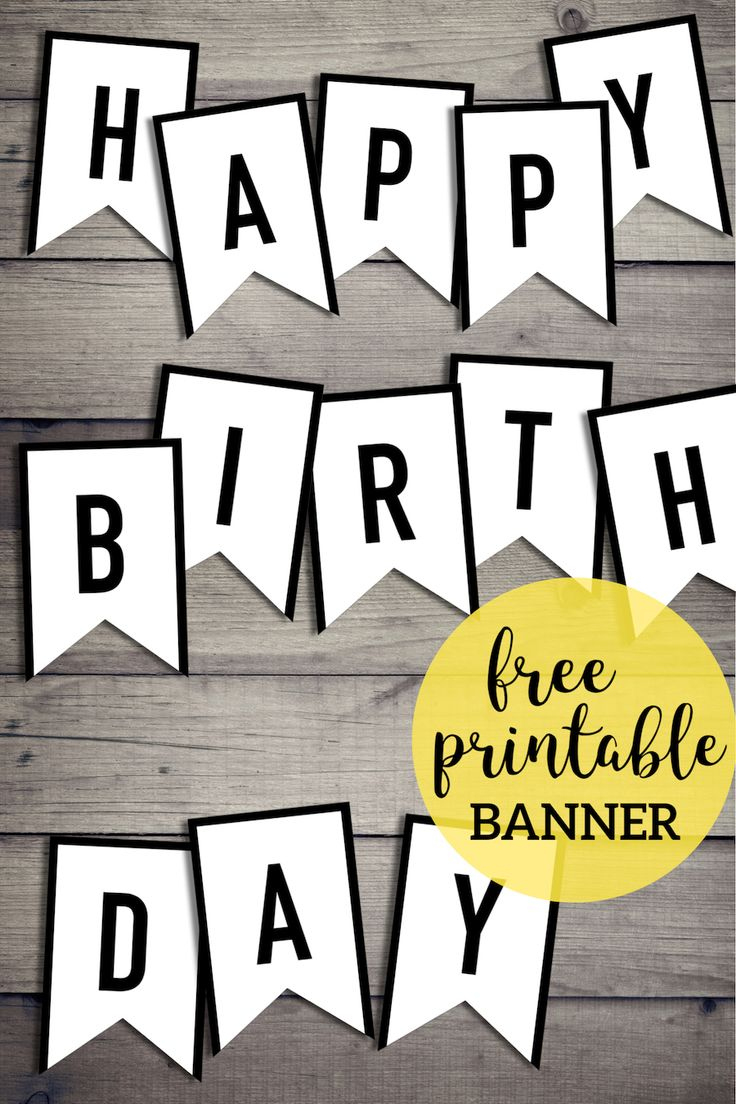 Free Happy Birthday Banner Printable Sign - Paper Trail Design with Happy Birthday Printable Banners For Free