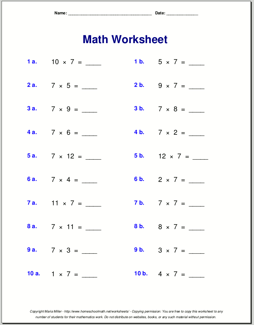 Free Math Worksheets - Worksheets Library regarding Printable Math Worksheets