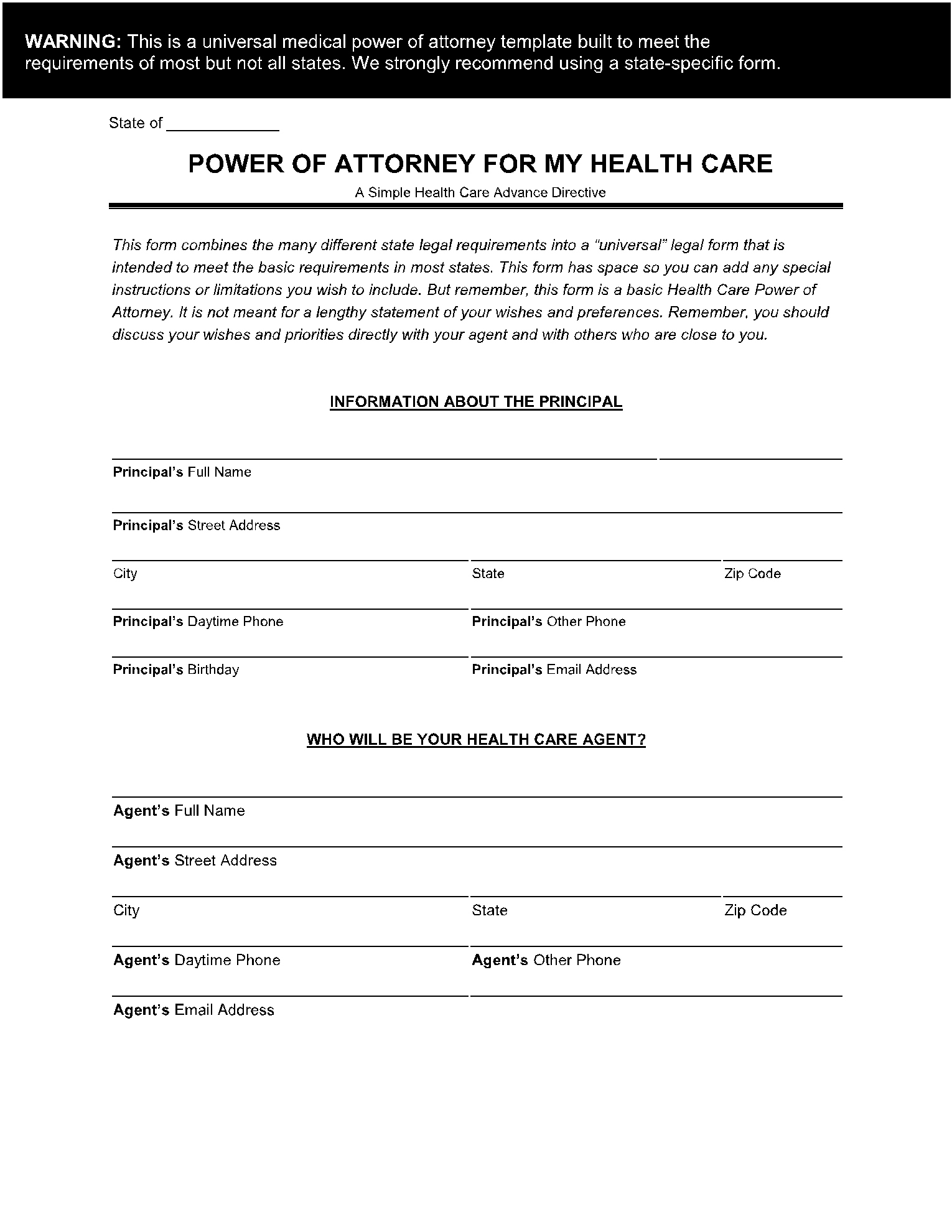Free Medical Power Of Attorney Forms (Pdf) | Cocosign with Free Printable Medical Power Of Attorney Template