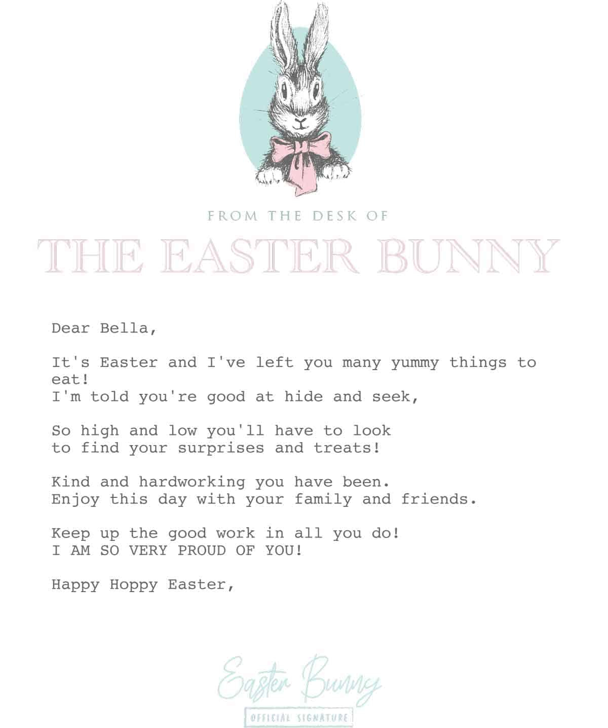 Free Personalized Easter Bunny Letter | Skip To My Lou throughout Easter Bunny Letter Free Printable