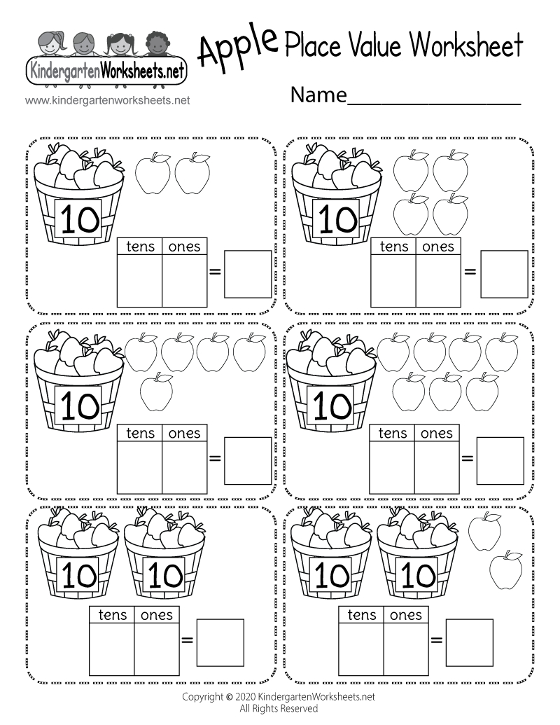 Free Printable Apple Place Value Worksheet within Free Printable Place Value Sheets