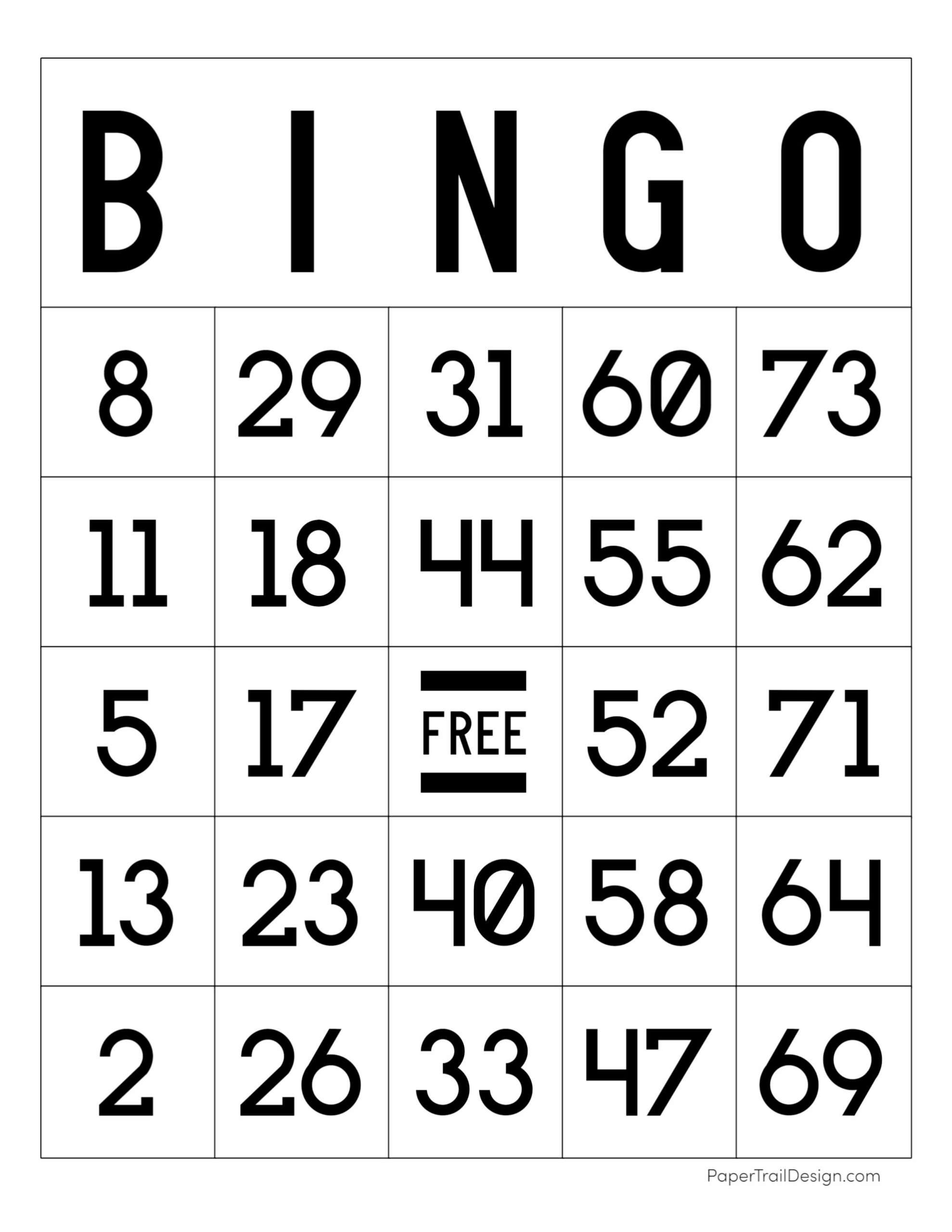 Free Printable Bingo Cards - Paper Trail Design intended for Free Bingo Card Generator Printable