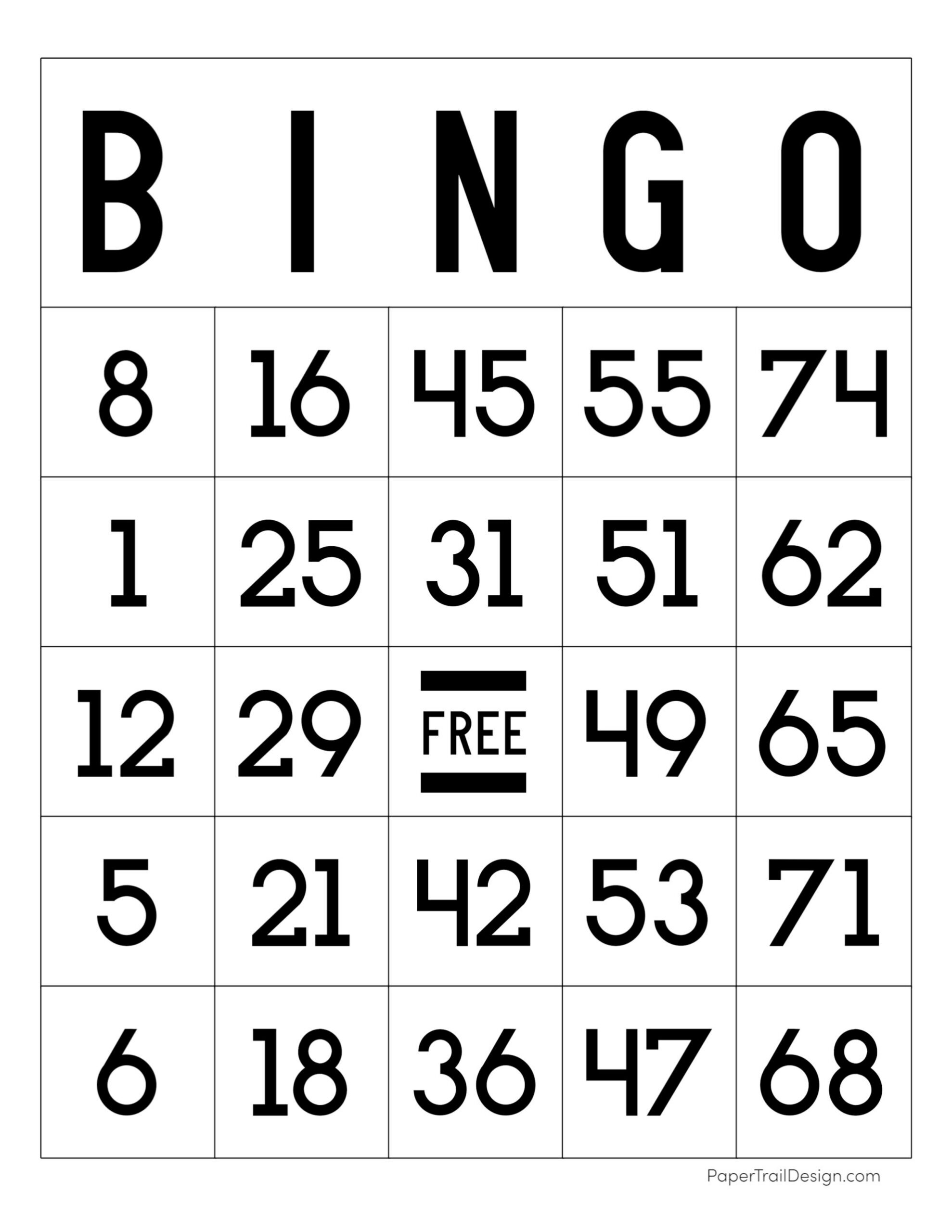 Free Printable Bingo Cards - Paper Trail Design throughout Bingo Card Generator Free Printable