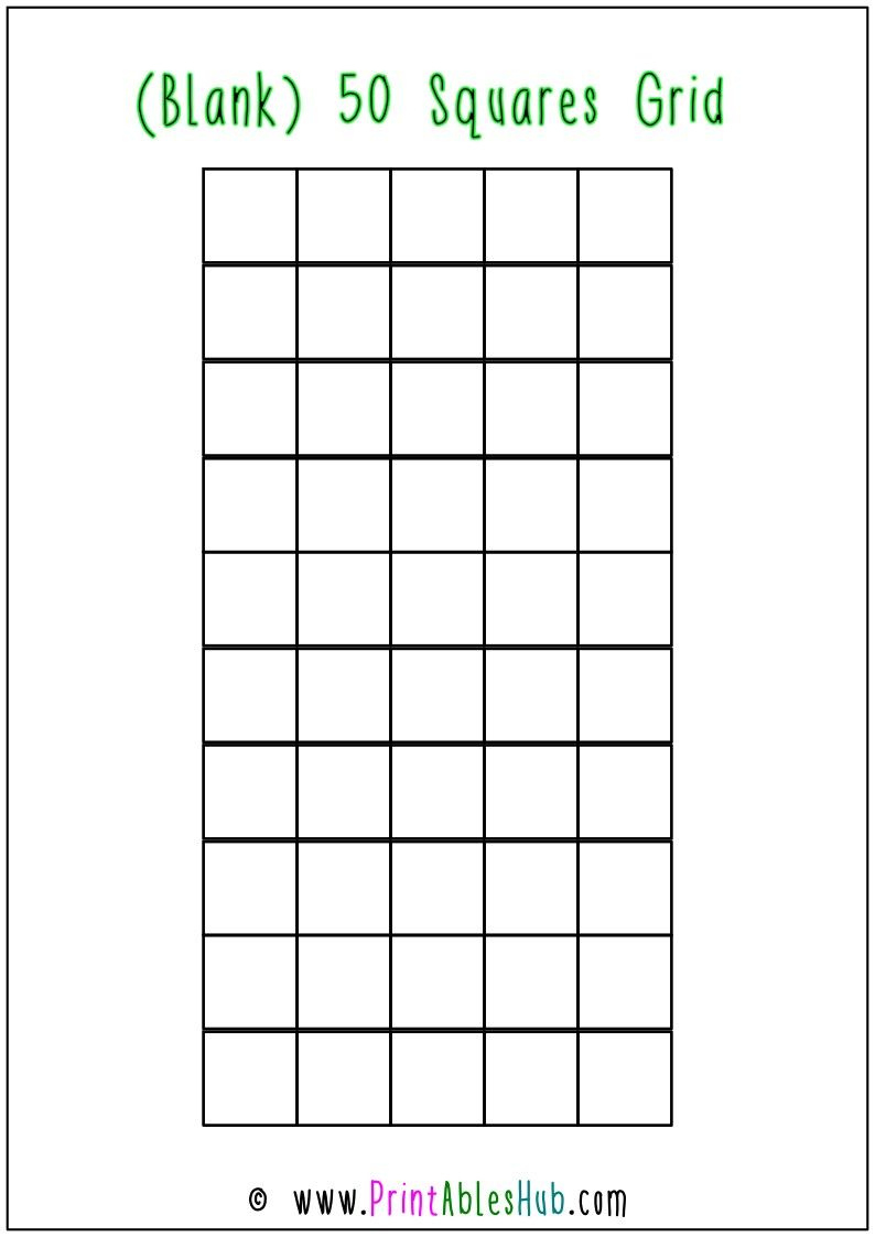Free Printable Blank 50, 100, &amp; 200 Squares Grid Templates [Pdf with regard to 50 Square Grid Free Printable