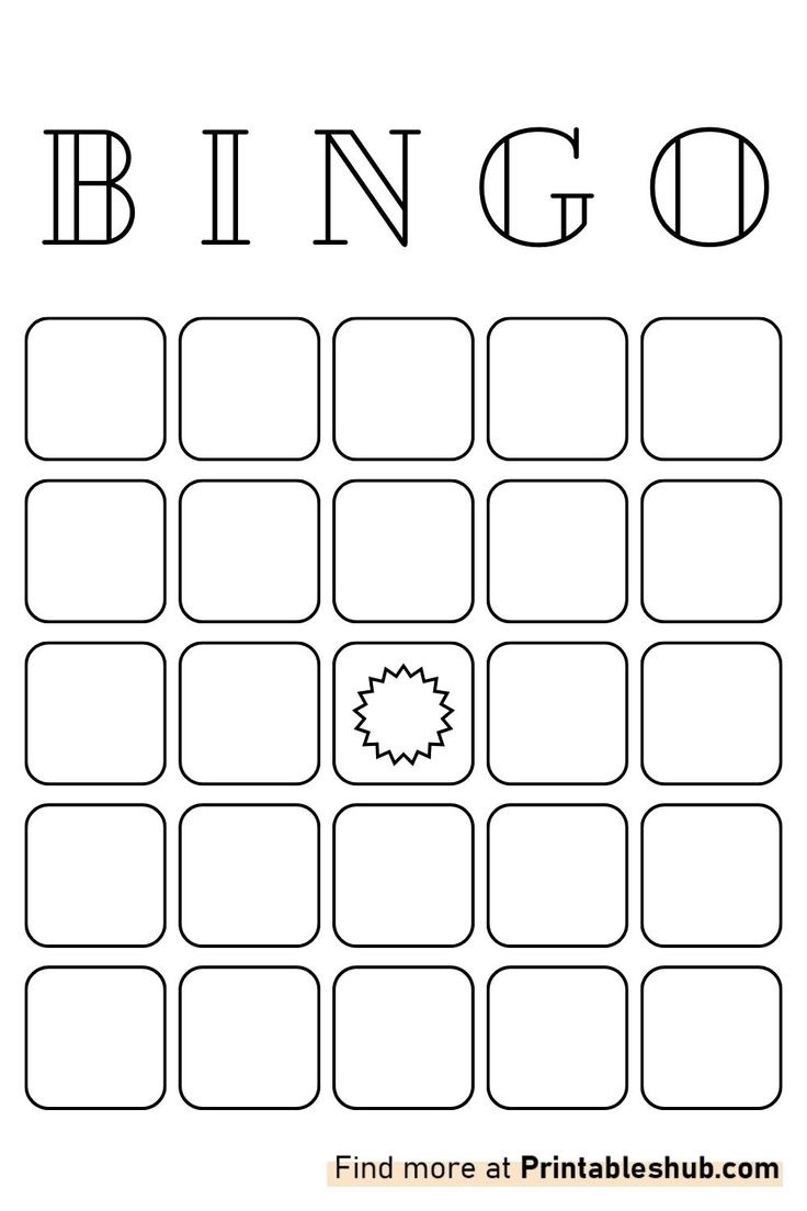 Free Printable Blank Bingo Cards Template [Pdf] (3X3, 4X4,5X5)(2 intended for Free Printable Blank Bingo Template