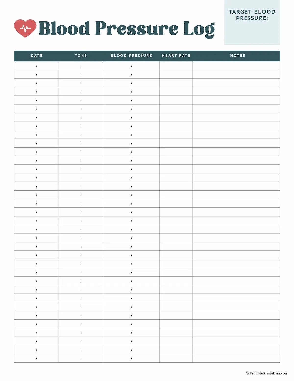 Free Printable Blood Pressure Log - Favorite Printables within Free Blood Pressure Log Printable