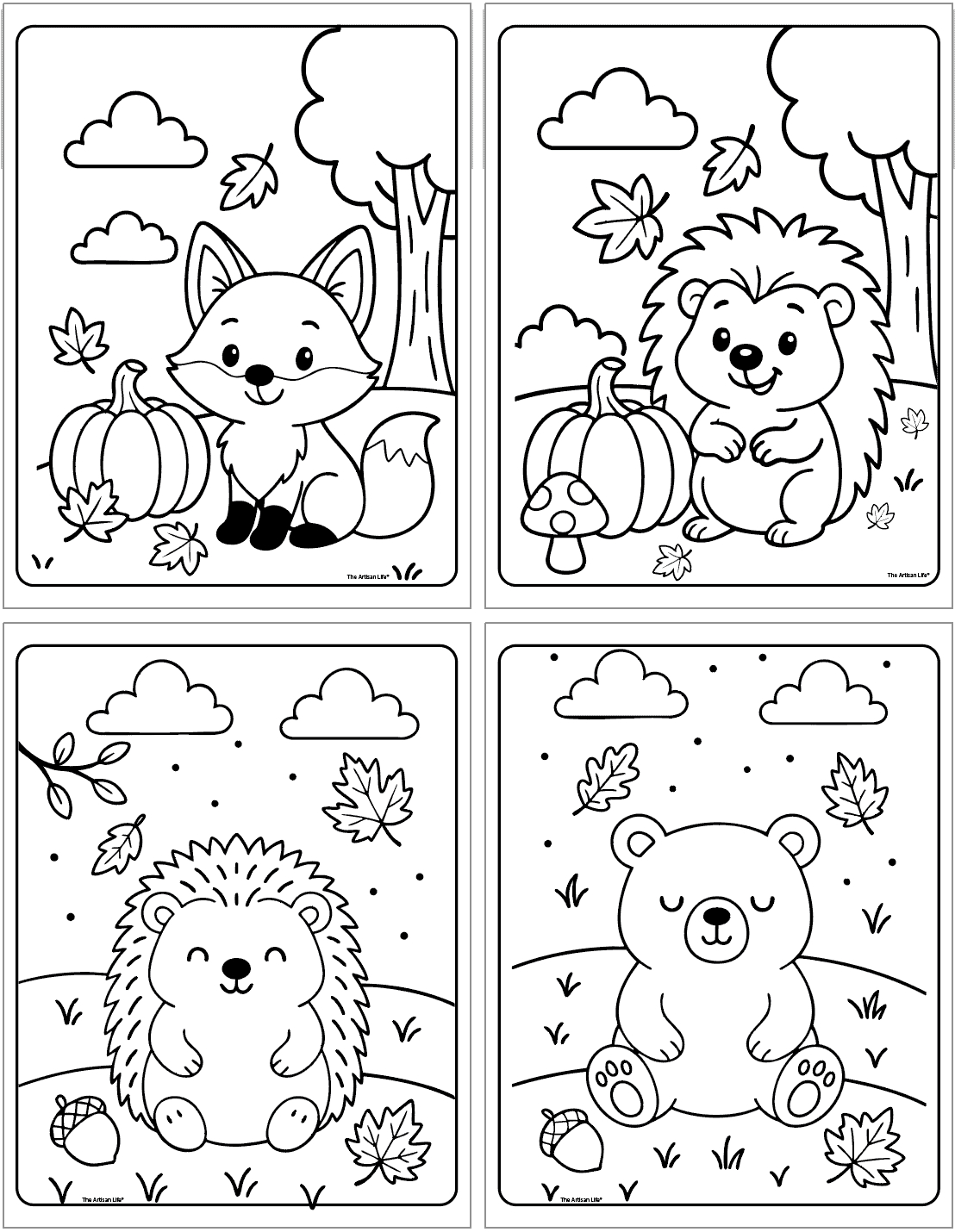 Free Printable Bold & Easy Fall Coloring Pages - The Artisan Life inside Free Printable Fall Activity Sheets