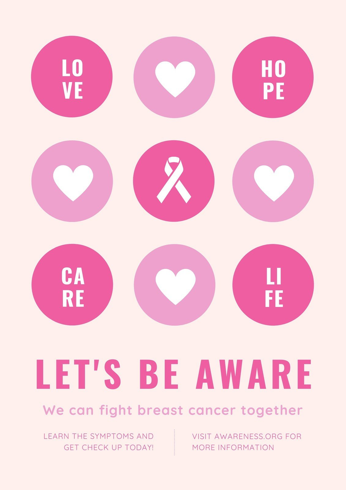Free Printable Breast Cancer Awareness Poster Templates | Canva for Printable Breast Cancer Awareness Facts