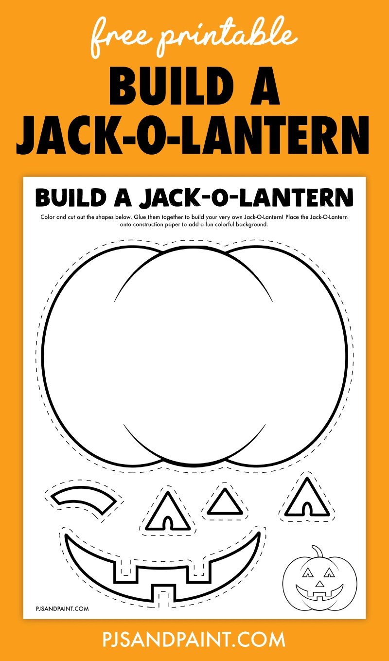 Free Printable Build A Jack-O-Lantern Craft - Pjs And Paint intended for Jack O Lantern Cut Out Printable