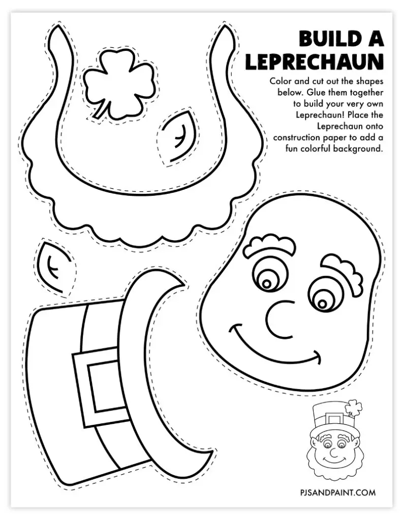 Free Printable Build A Leprechaun Craft - Pjs And Paint with Build a Leprechaun Printable Free