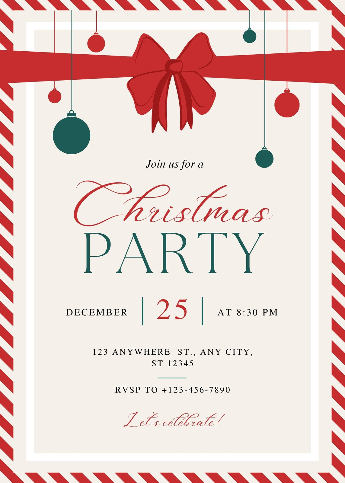 Free, Printable, Customizable Christmas Invitation Templates | Canva intended for Christmas Invitation Template Printable Free