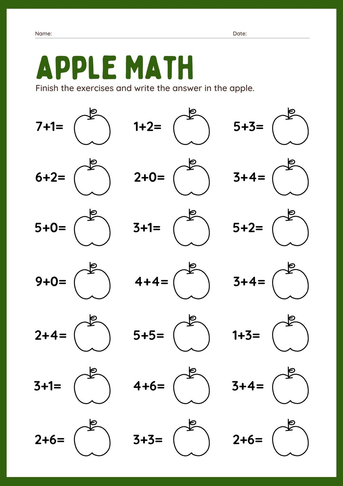 Free, Printable, Customizable Math Worksheet Templates | Canva pertaining to Printable Math Worksheets