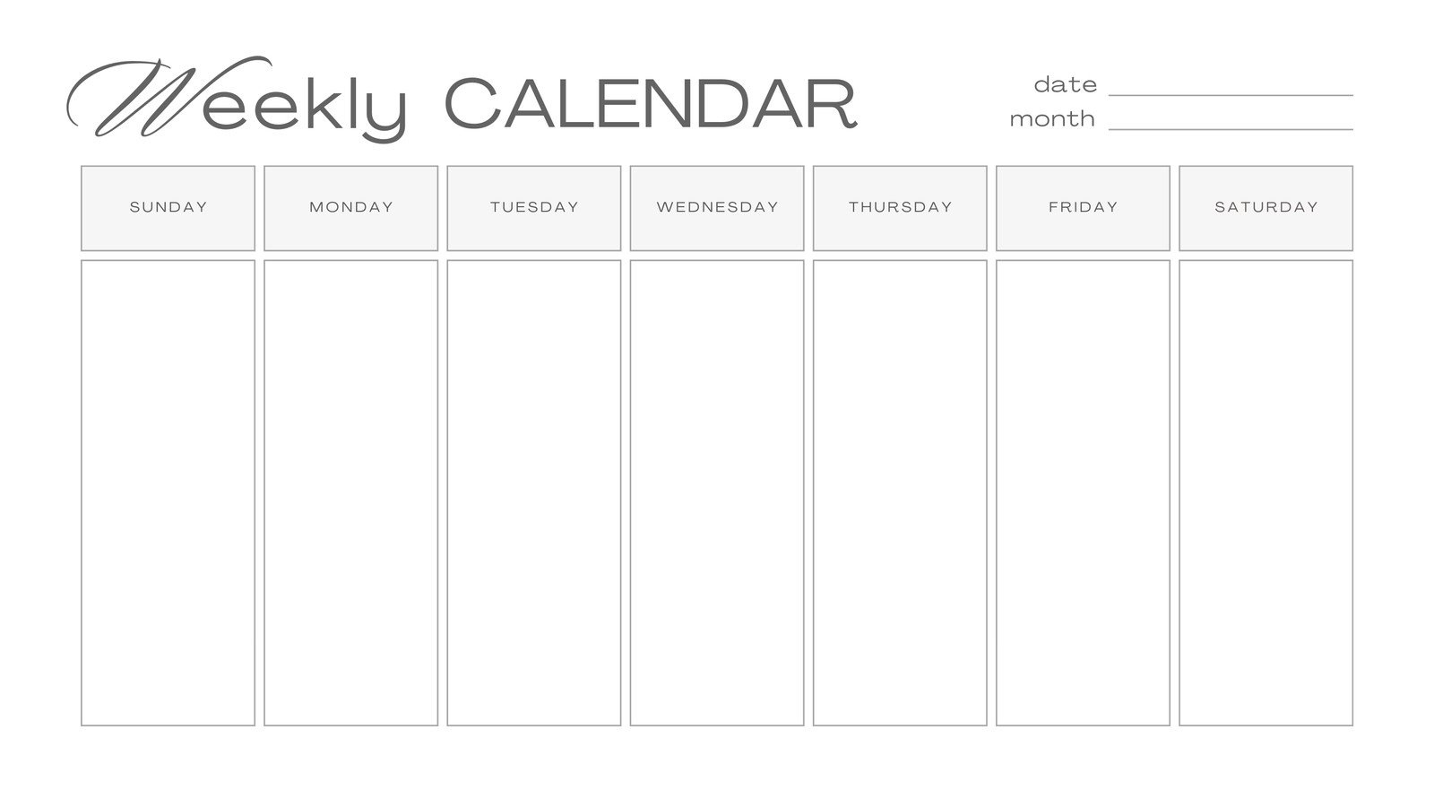 Free, Printable, Customizable Weekly Calendar Templates | Canva for Fill in Blank 7 Day Printable Weekly Schedule Template