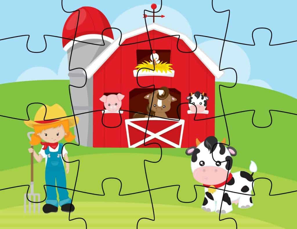 Free Printable Farm Jigsaw Puzzles For Kids - My Printable Home pertaining to Picture Puzzles For Kids Printable