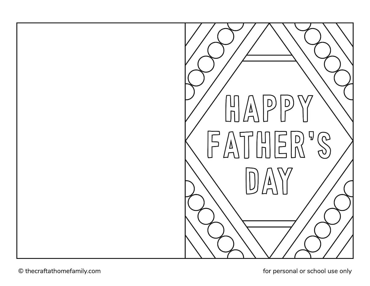 Free Printable Father'S Day Card To Color - The Craft-At-Home Family in Free Printable Happy Fathers Day Images