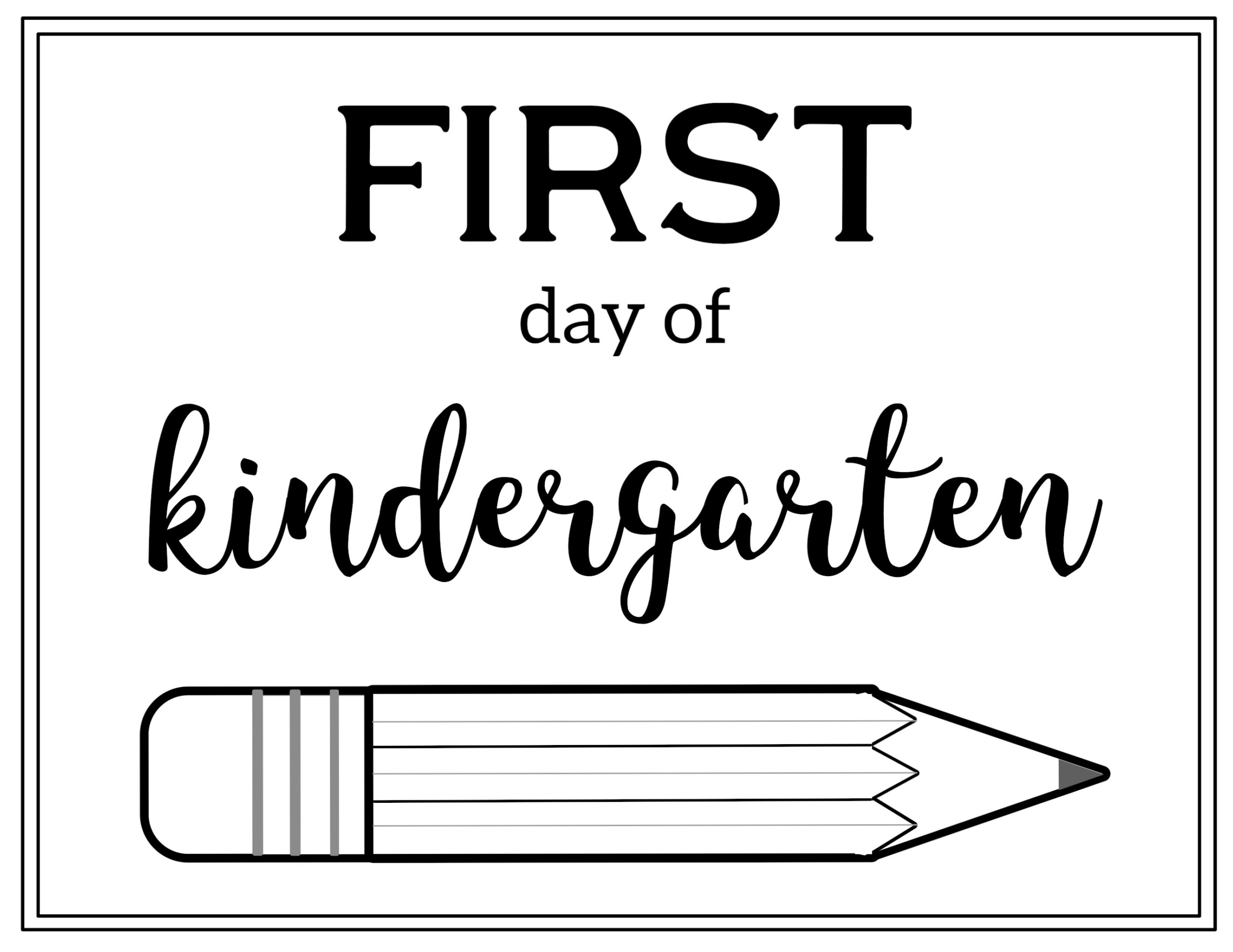 Free Printable First Day Of School Sign {Pencil} - Paper Trail Design intended for 1st Day of Kindergarten Printable