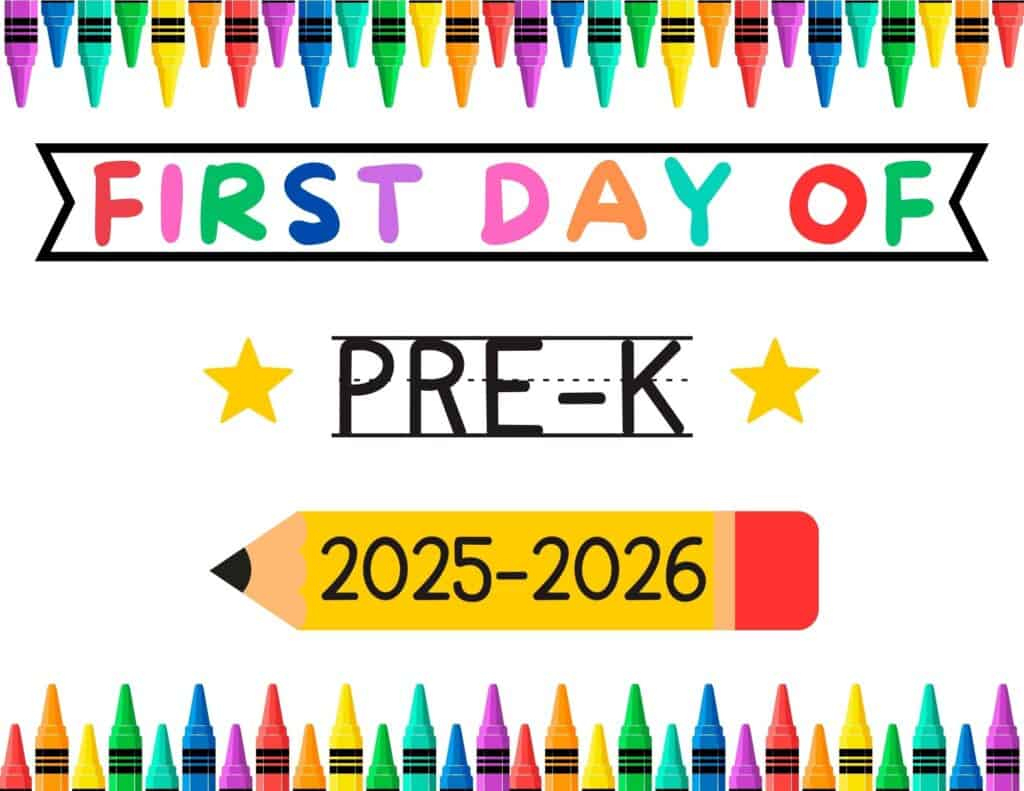 Free Printable First Day Of School Signs For 2025 - Prudent Penny for First Day Of Preschool Printable