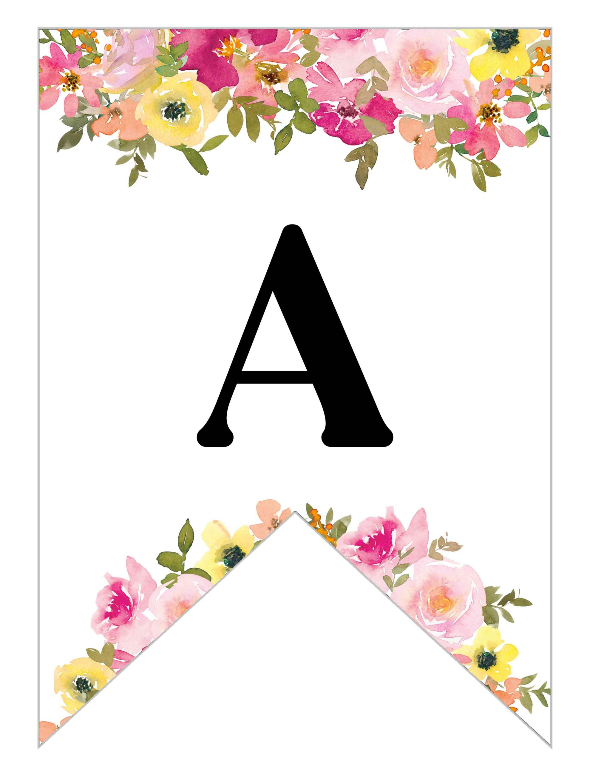 Free Printable Floral Alphabet Banner Letters - Lovely Planner pertaining to Free Printable Letters For Banners