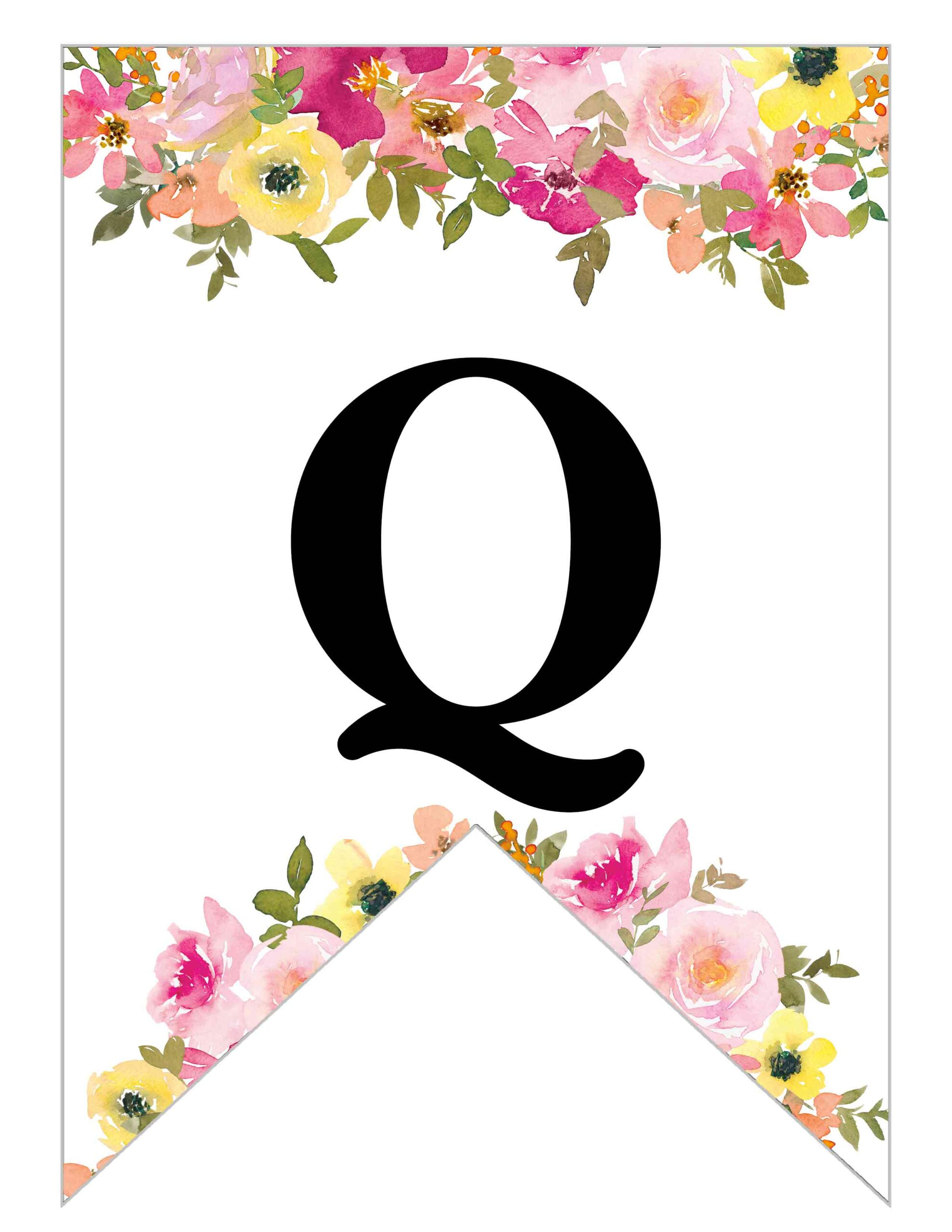 Free Printable Floral Alphabet Banner Letters - Lovely Planner with Free Printable Letters For Banners