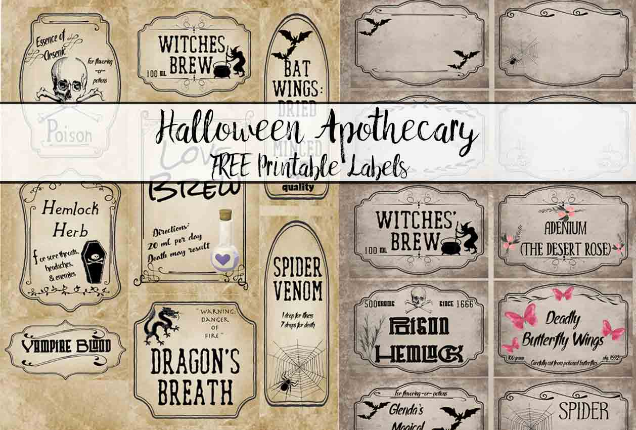 Free Printable Halloween Apothecary Labels: 16 Designs Plus Blanks! throughout Free Printable Vintage Apothecary Labels