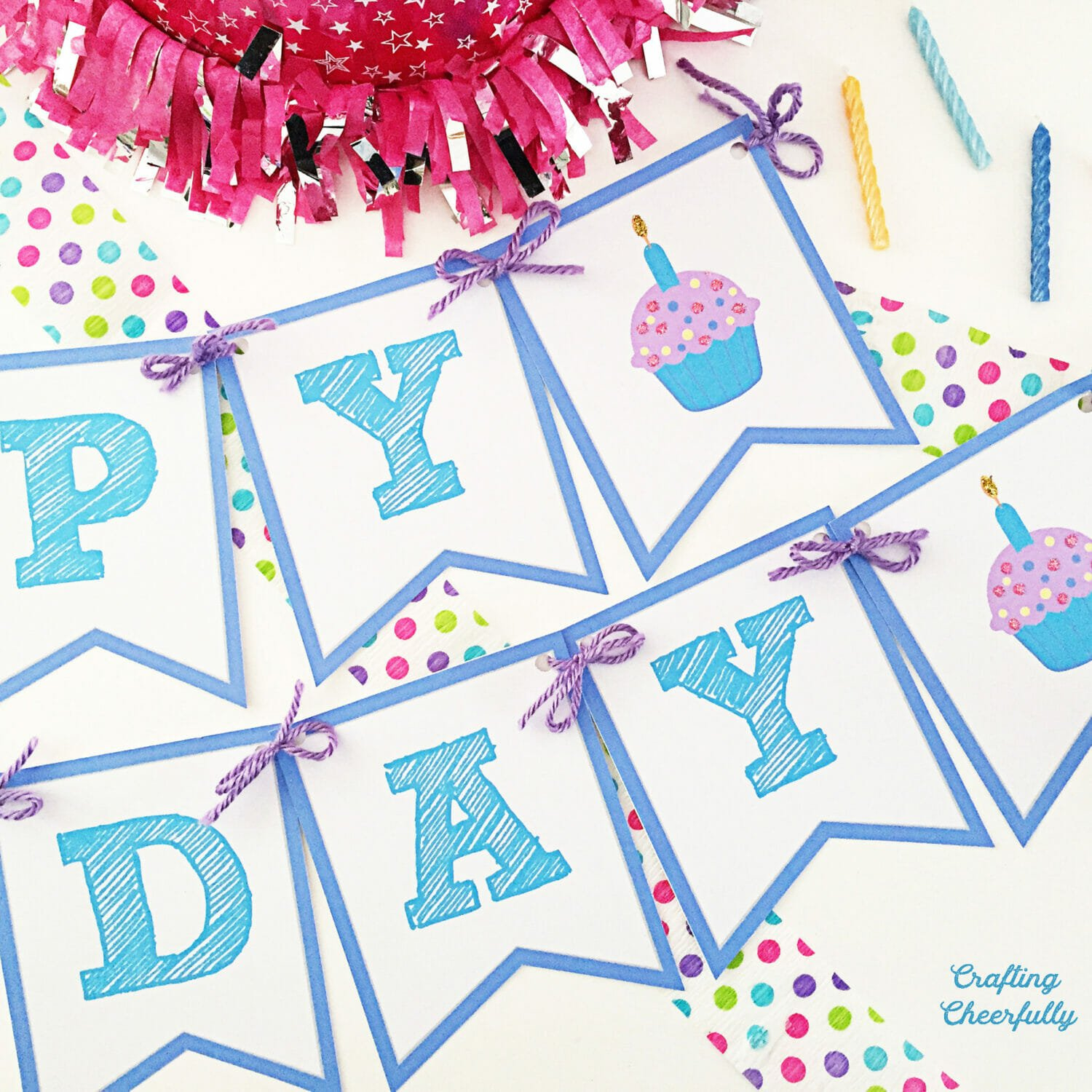 Free Printable Happy Birthday Banner! - Crafting Cheerfully throughout Happy Birthday Printable Banners For Free
