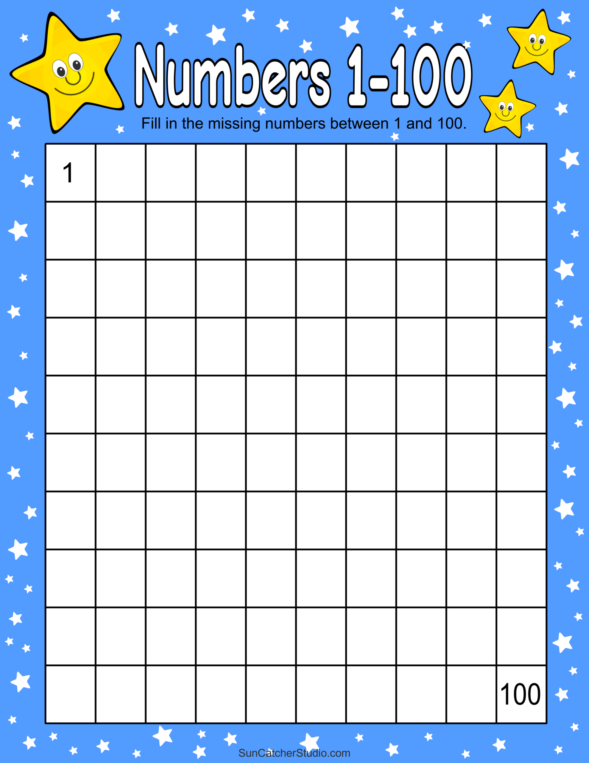 Free Printable Hundreds Charts (Numbers 1 To 100) – Diy Projects for Printable Numbers 1-100 Worksheets