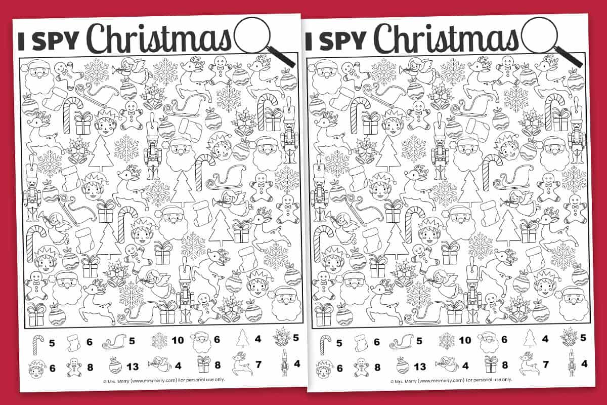 Free Printable I Spy Christmas Activity | Mrs. Merry - Worksheets with regard to Free Printables For Christmas Activities