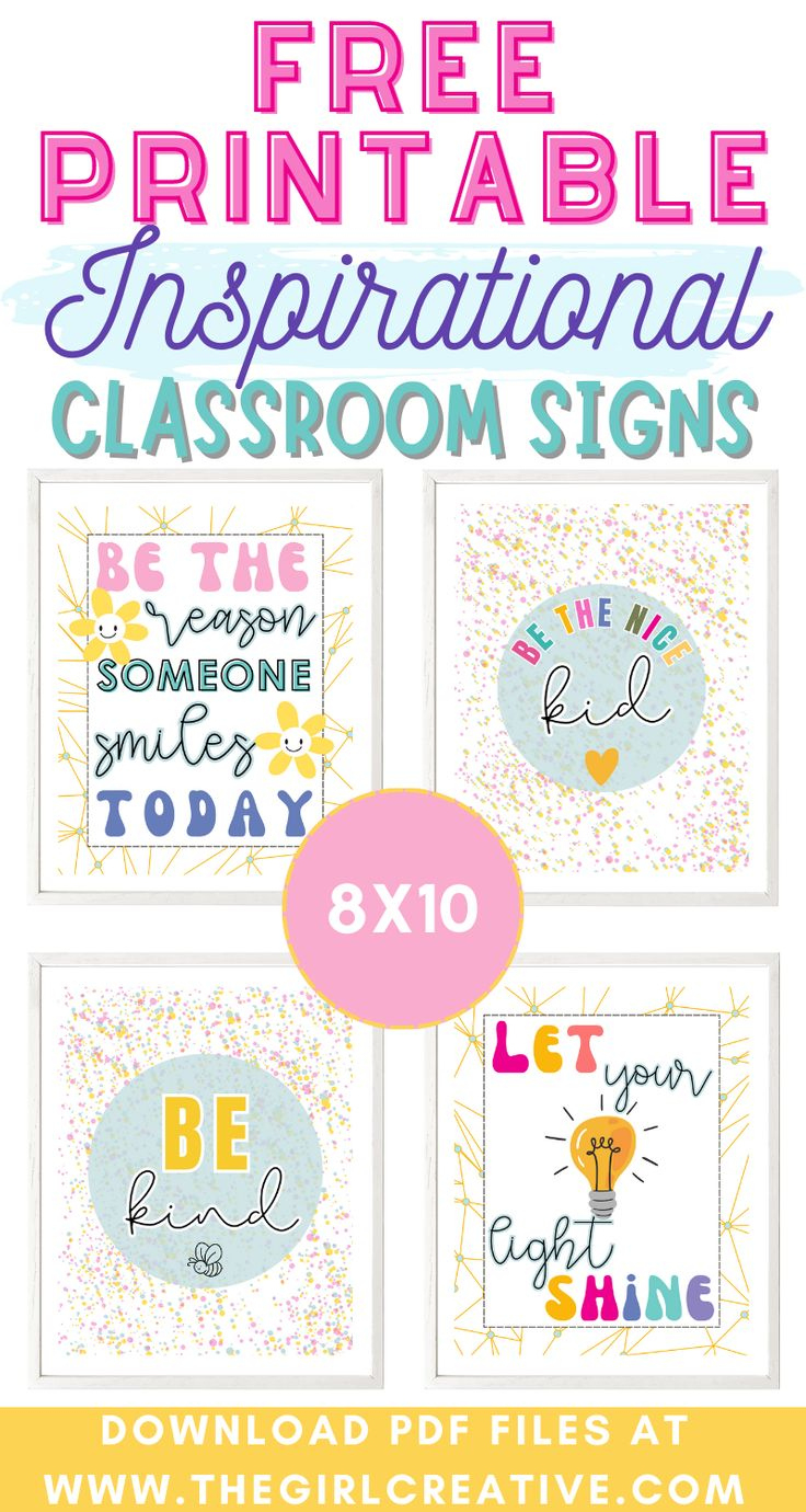 Free Printable Inspirational Classroom Posters inside Free Printable Classroom Posters