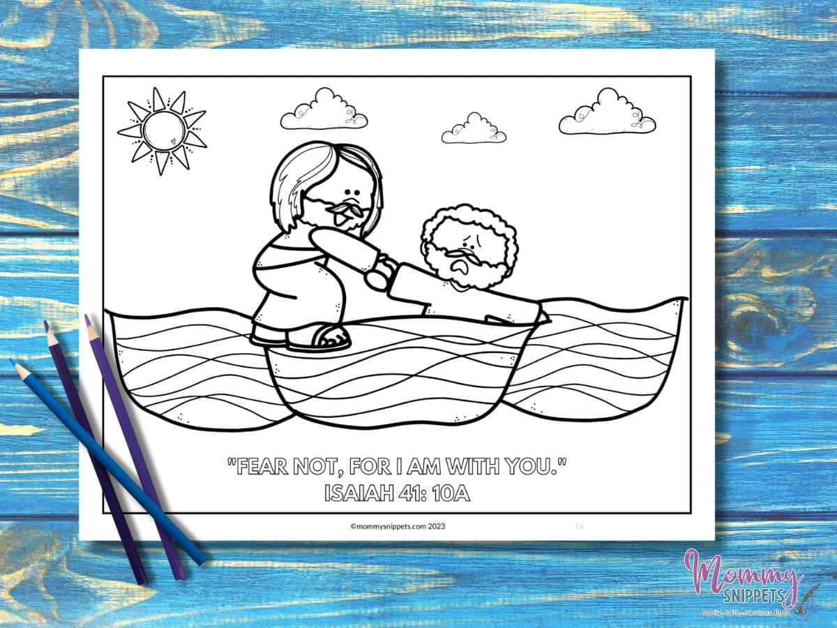 Free Printable Jesus Walks On Water Coloring Pages - Mommy Snippets in Jesus Walks On Water Printable