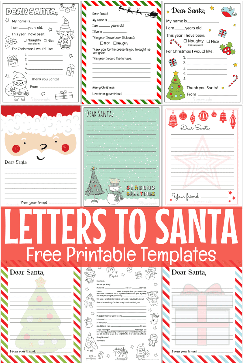 Free Printable Letter To Santa Templates for Letter To Santa Printable Free