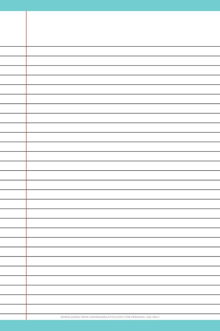 Free Printable Lined Notebook Paper throughout Free Printable Paper with Lines