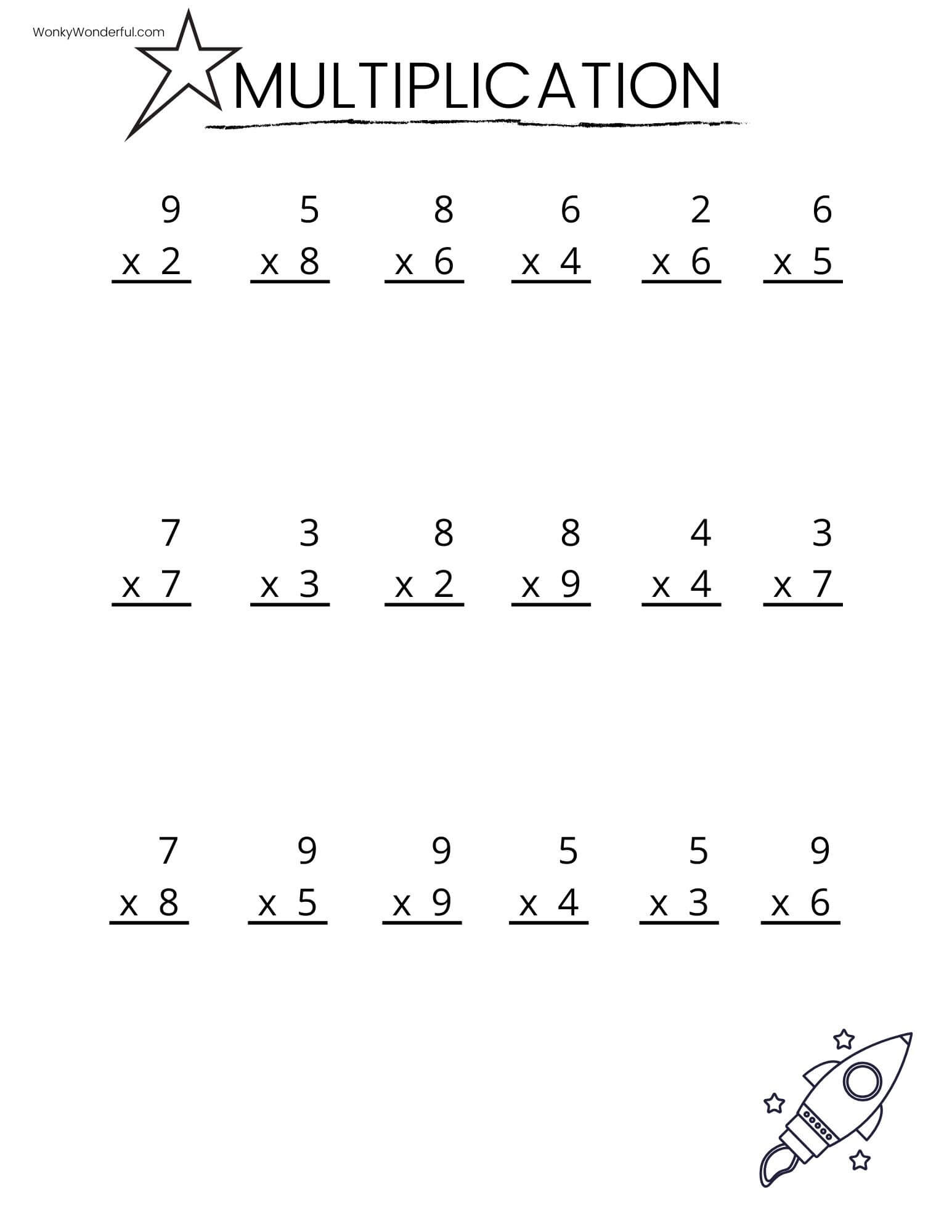 Free Printable Multiplication Worksheets + Wonkywonderful with regard to Printable Math Worksheets