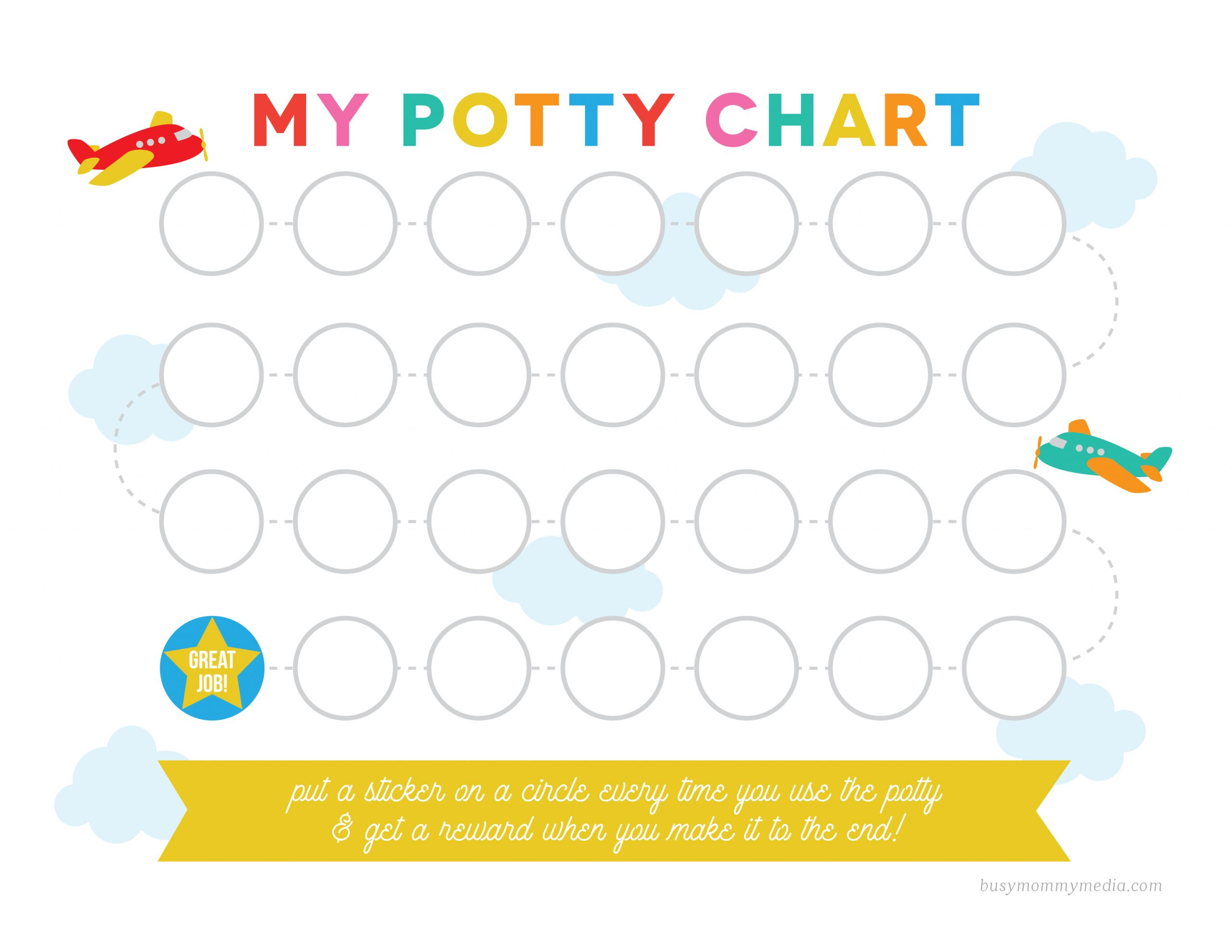 Free Printable Potty Training Chart regarding Printable Potty Training Sticker Chart
