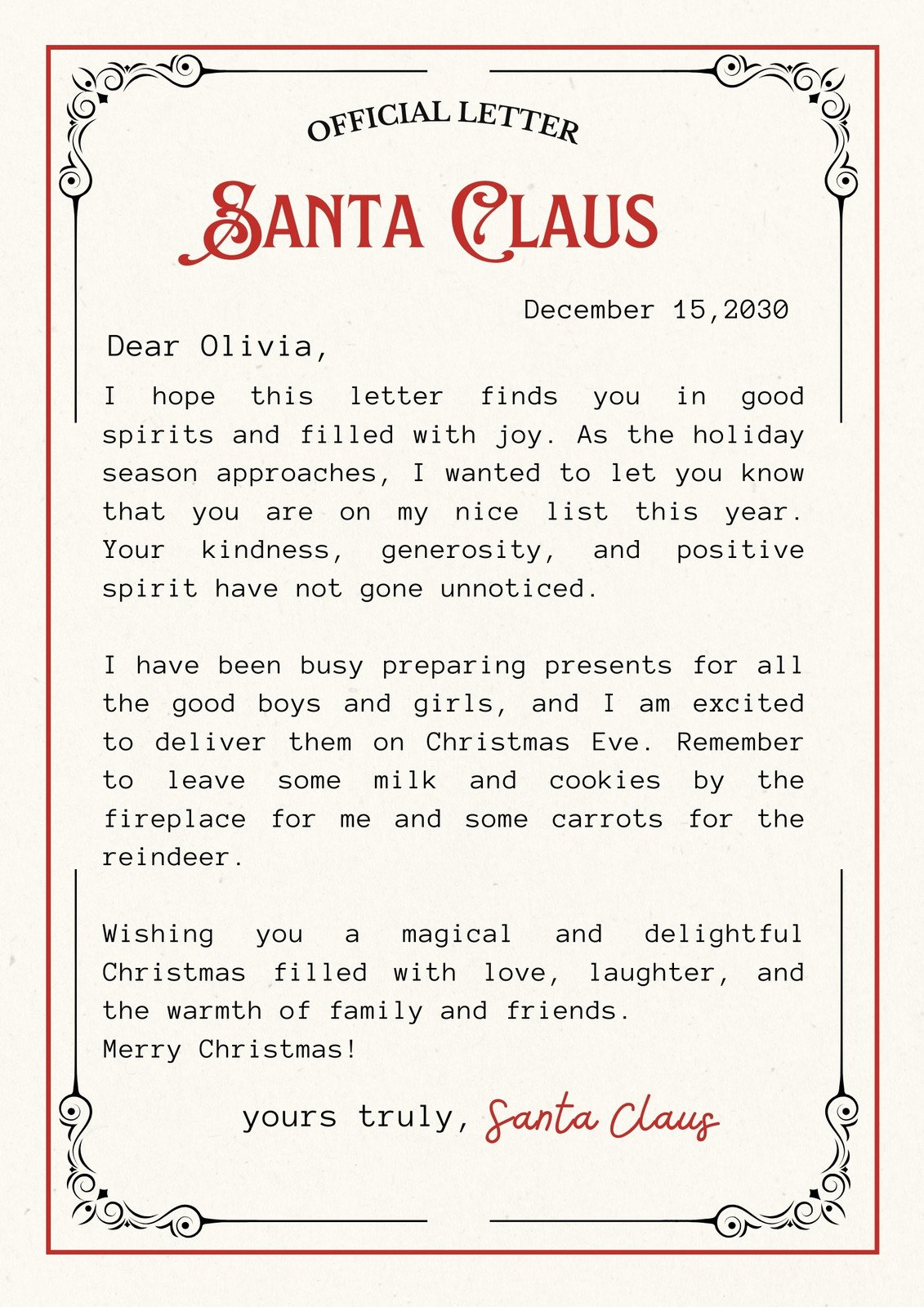 Free Printable Santa Letter Templates You Can Customize | Canva with regard to Free Printable From Santa Letter Templates