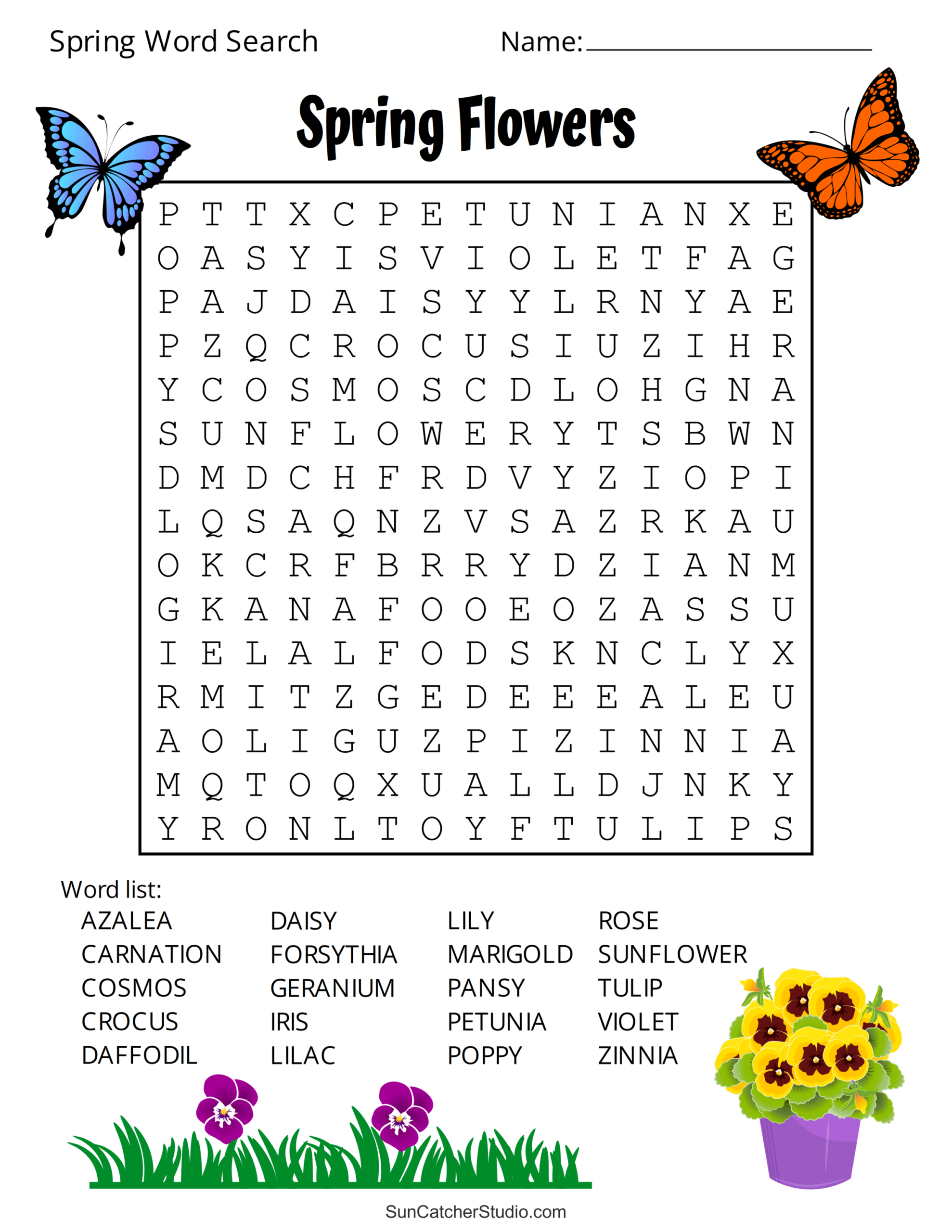 Free Printable Spring Word Search Puzzles – Free Printables intended for Free Large Print Word Search Printable