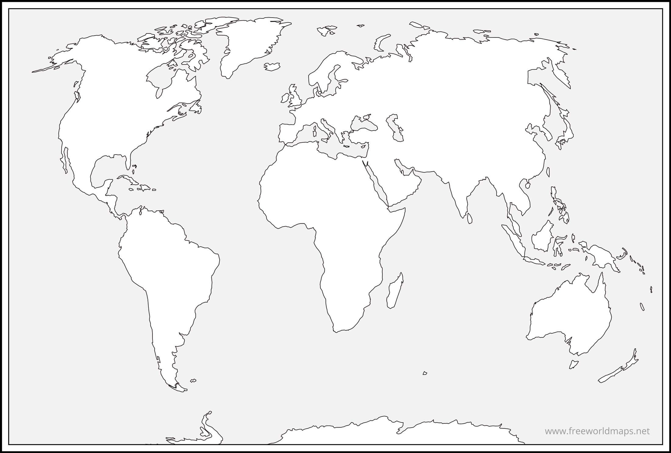 Free Printable World Maps with regard to Blank Map of World Printable